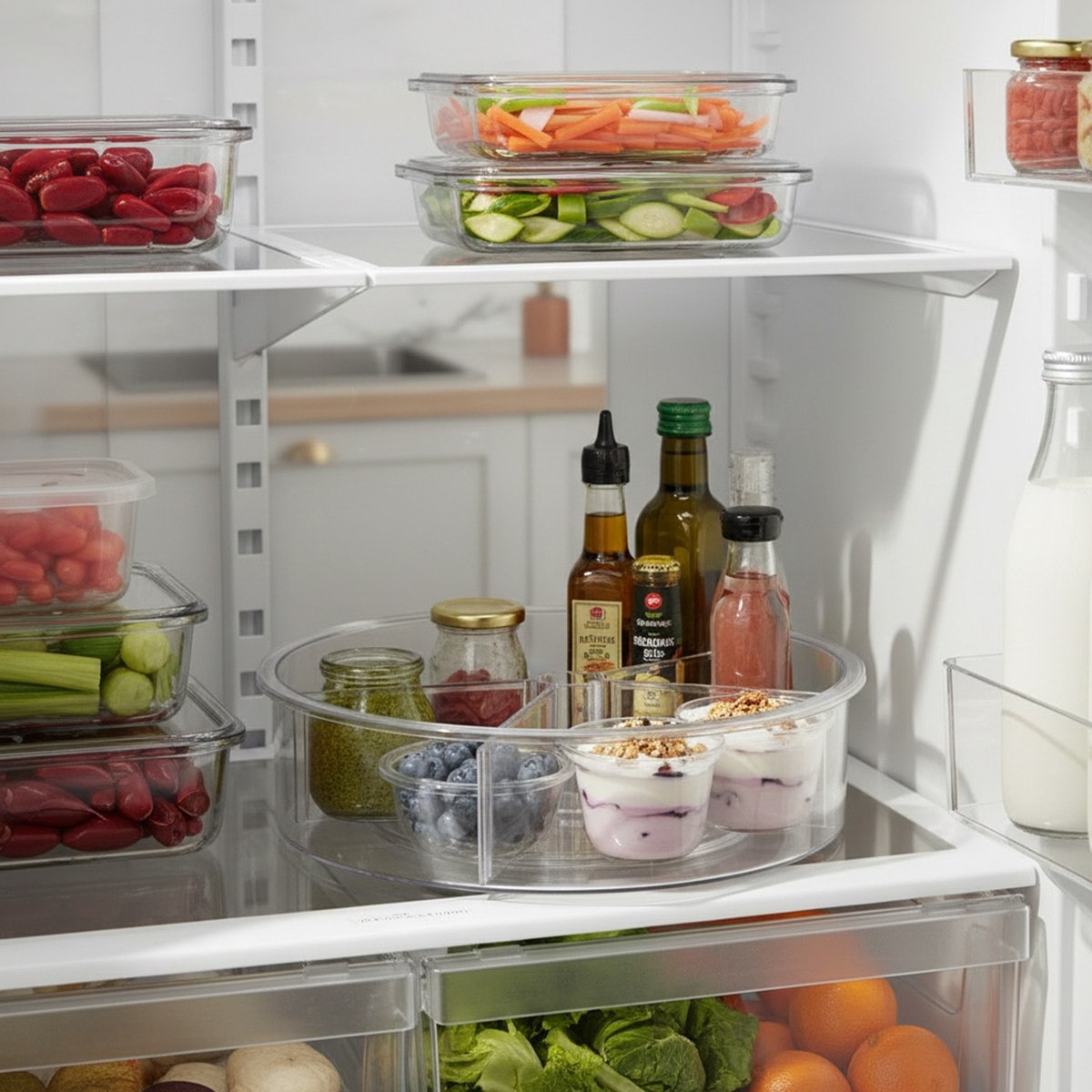 Omega Lazy Suzan Fridge Organiser - 30.5x30.5x9 cm-hbxkitchen-kitchenware-kitchenaccessories-image-5