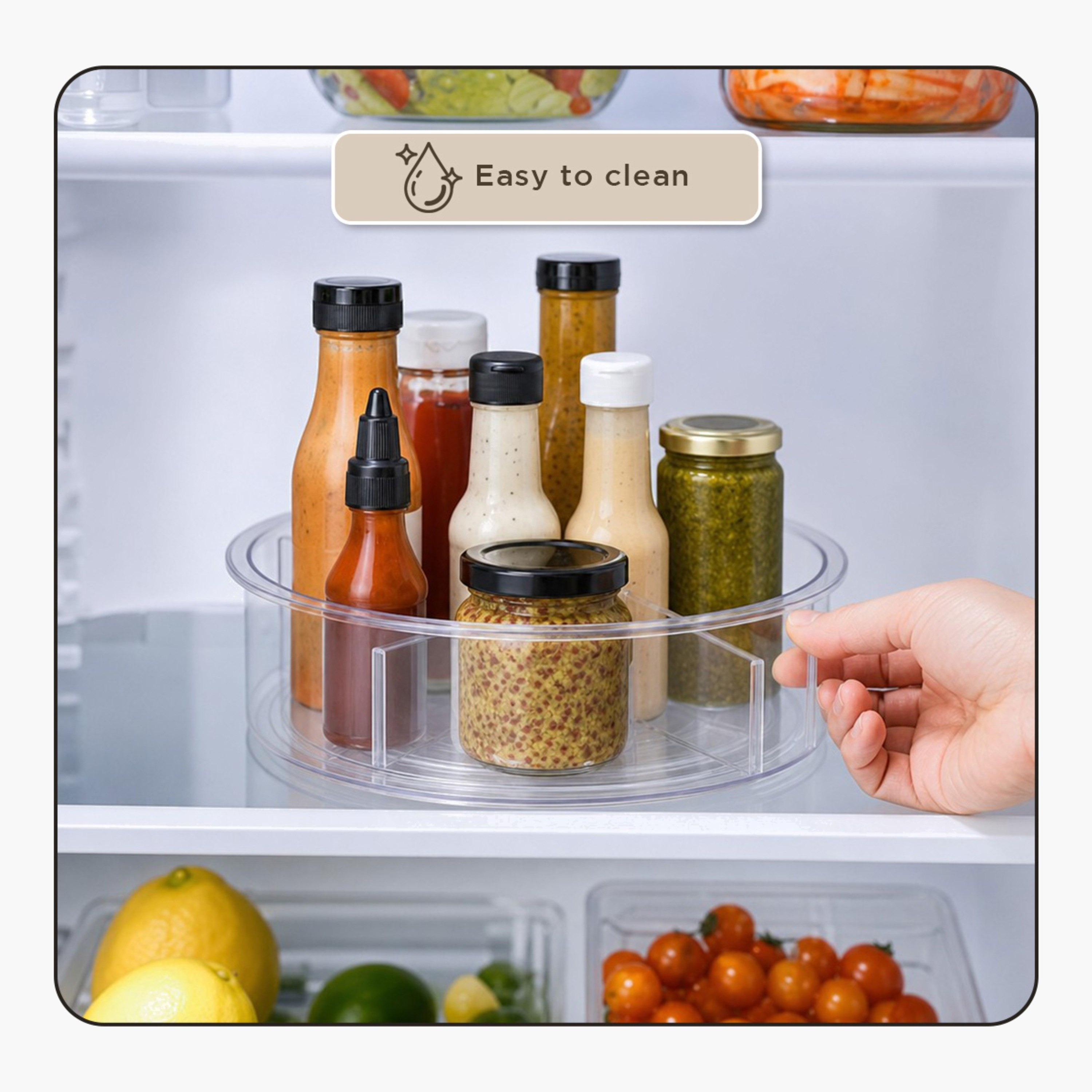 Omega Lazy Suzan Fridge Organiser - 30.5x30.5x9 cm-hbxkitchen-kitchenware-kitchenaccessories-image-7