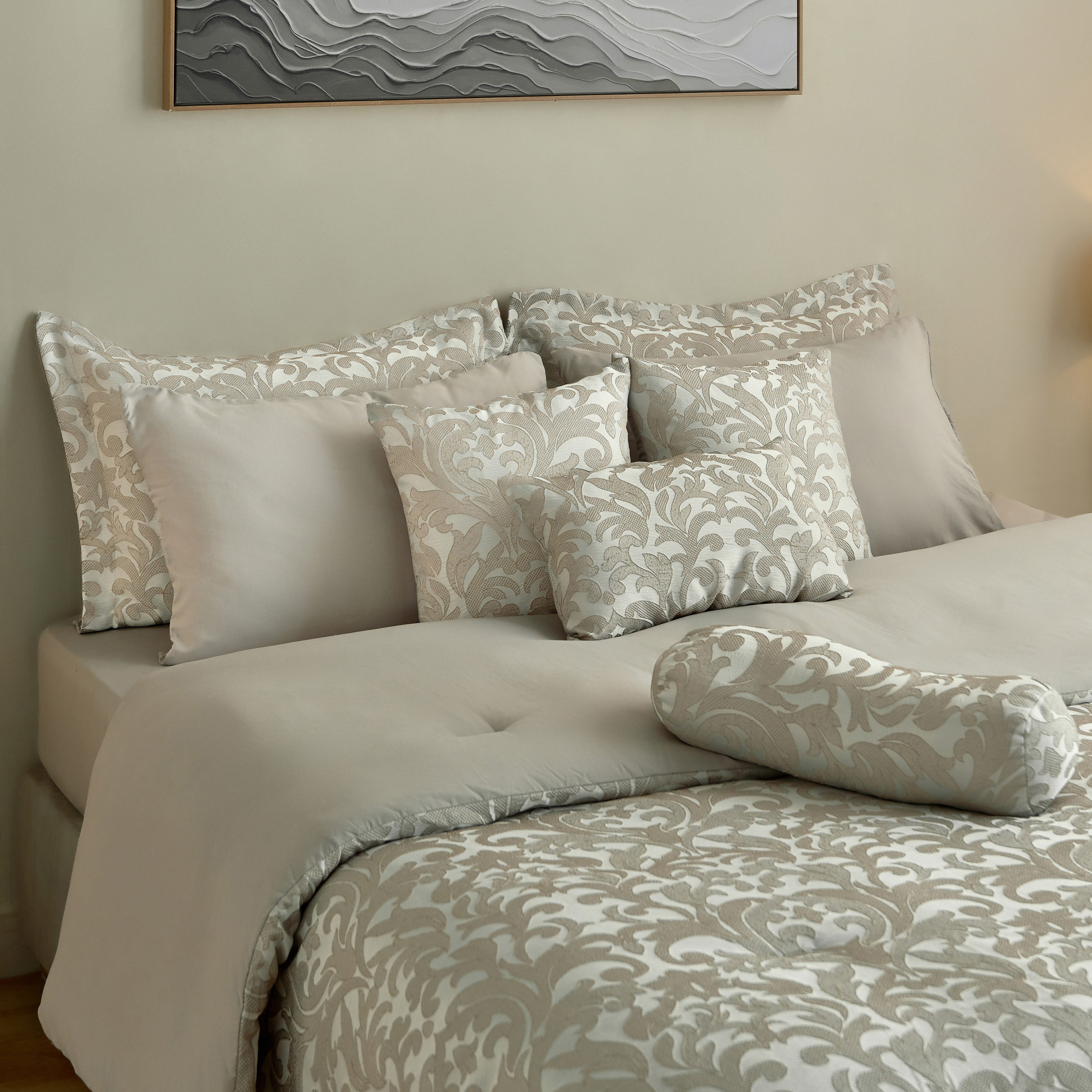 Artisan Damask 10-Piece Flora BIAB Super King Comforter Set - 240x260 cm-hbxhomeware-hbxbedroom-image-1