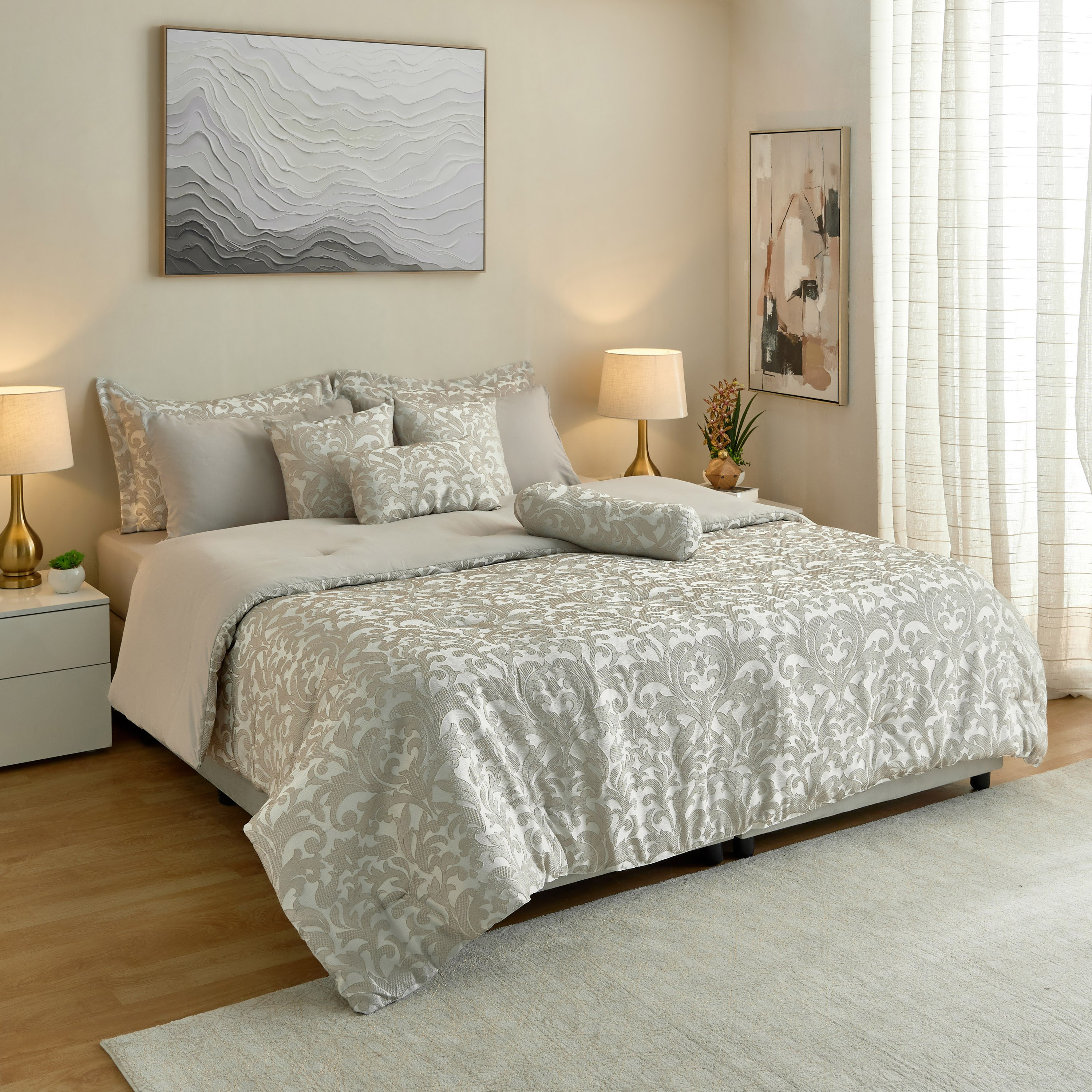 Artisan Damask 10-Piece Flora BIAB Super King Comforter Set - 240x260 cm-hbxhomeware-hbxbedroom-image-10