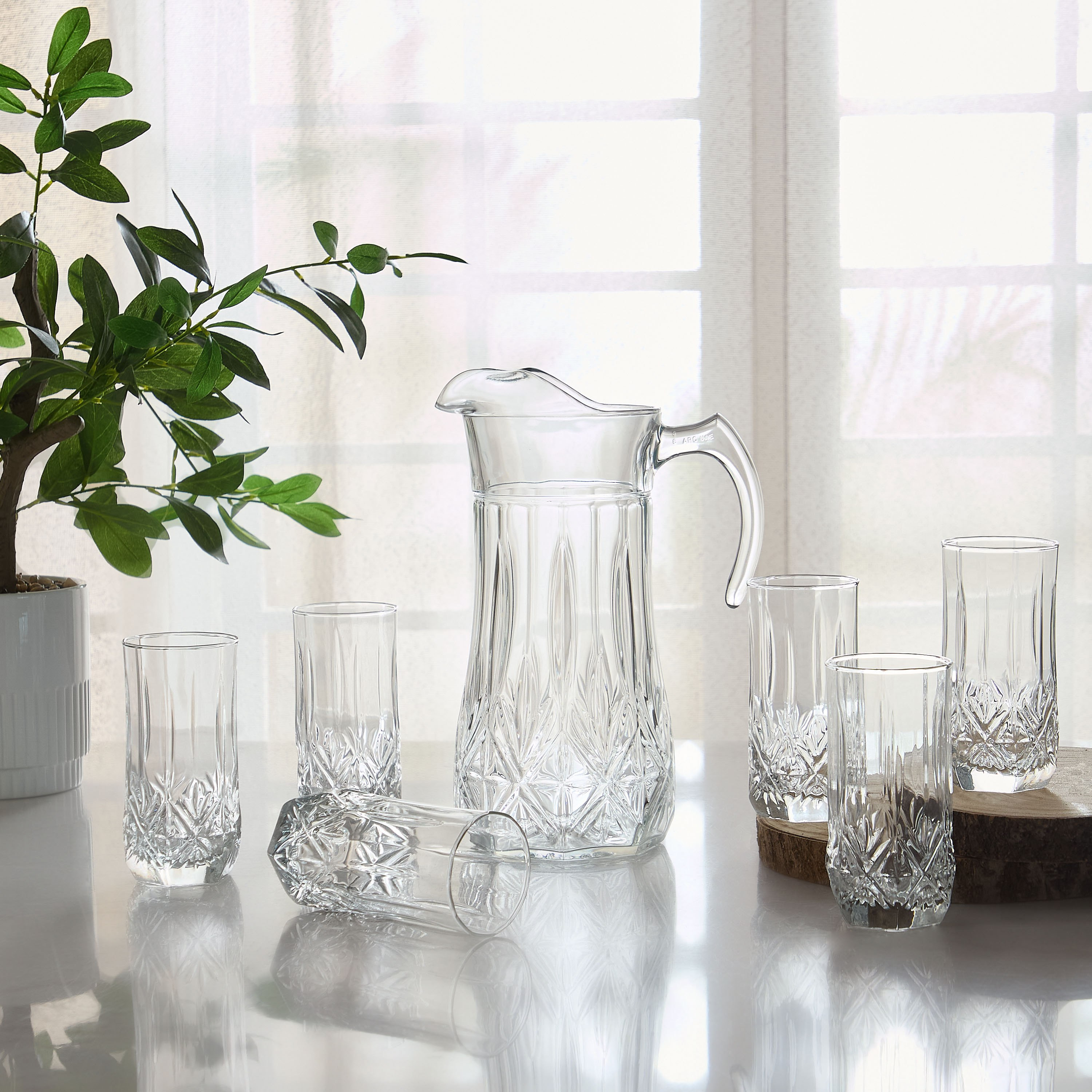 Luminarc Brighton 7-Piece Drink Set-hbxdecorandfurnishings-tabletop-glassware-image-1