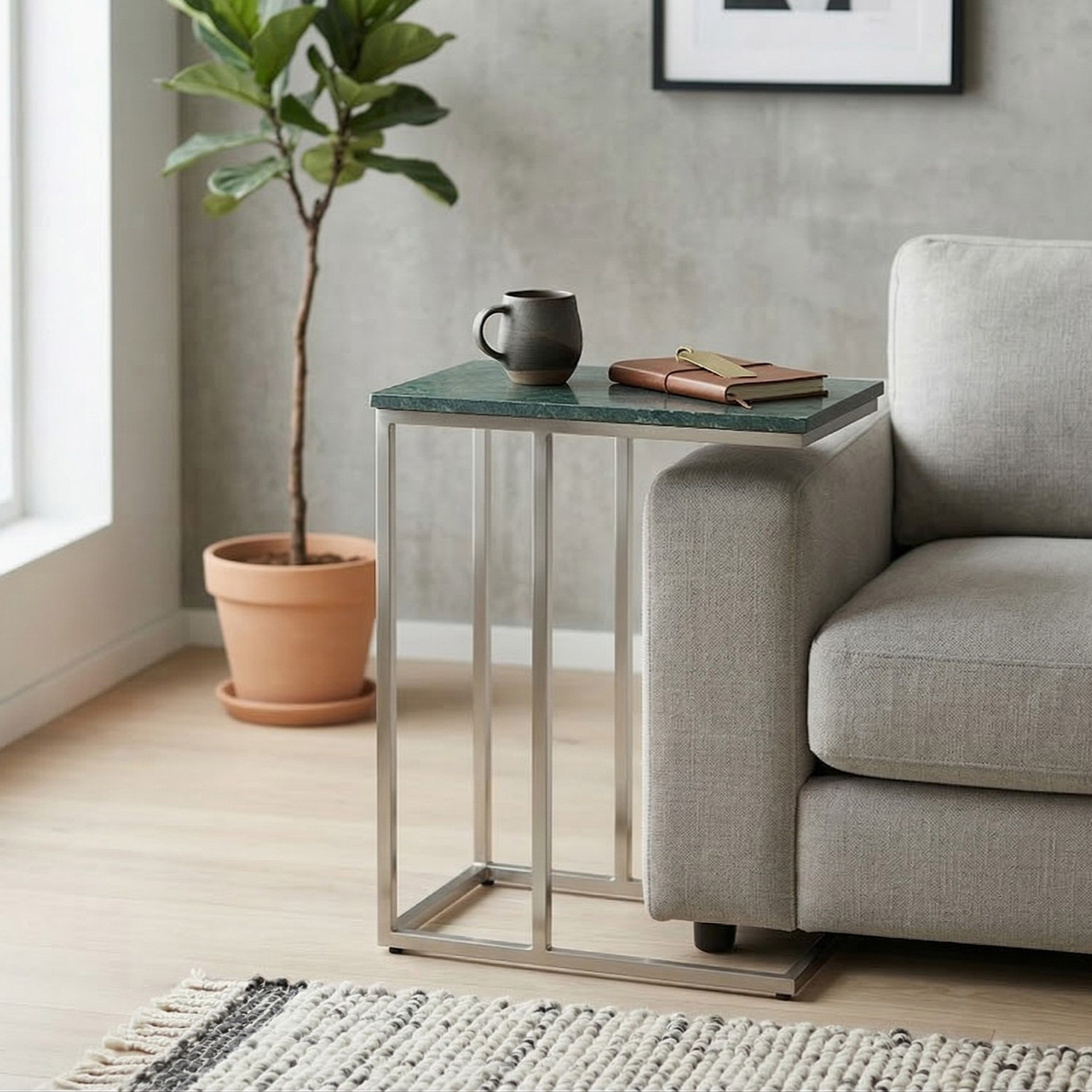 Cavon Avenue Genuine Marble Top C Table-hbxfurniture-livingroom-endtables-image-2