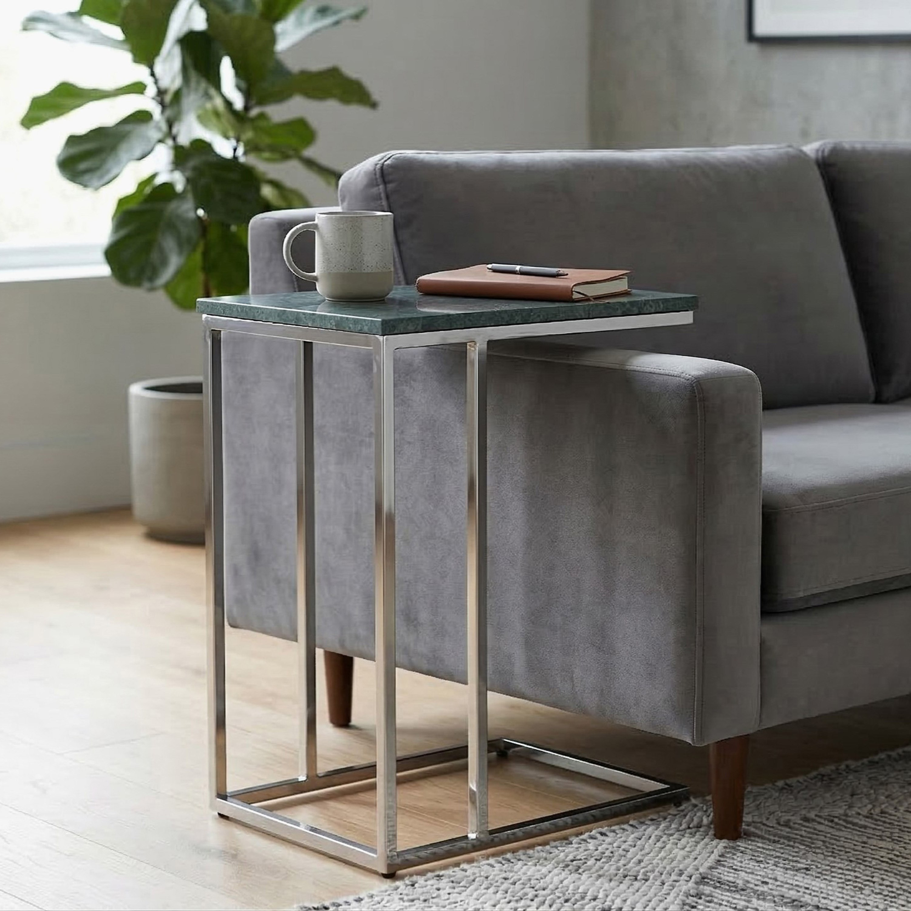 Cavon Avenue Genuine Marble Top C Table-hbxfurniture-livingroom-endtables-image-3