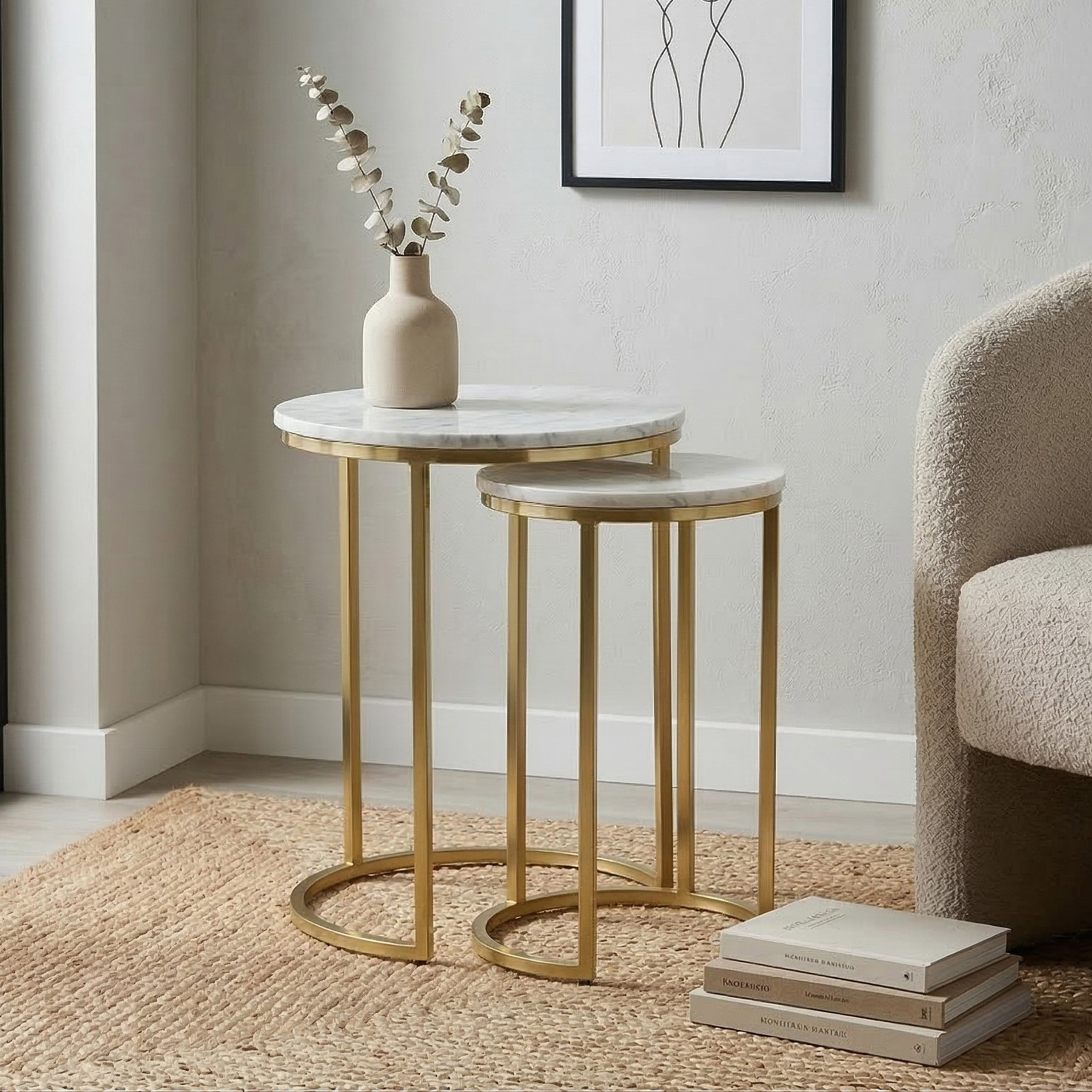 Cavon Portia Genuine Marble Top Nest of Tables - Set of 2-hbxfurniture-livingroom-nestingtables-image-2