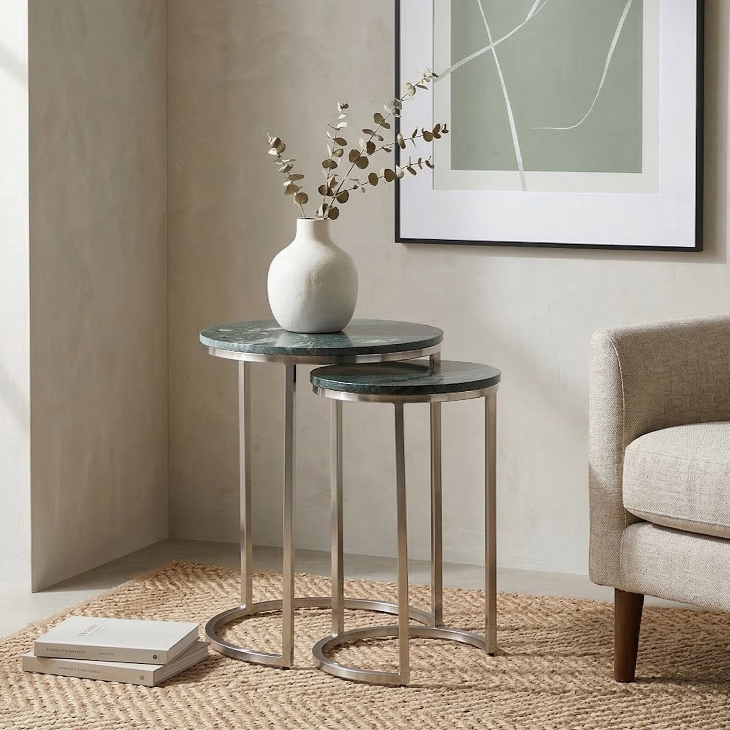 Cavon Portia Genuine Marble Top Nest of Tables - Set of 2-hbxfurniture-livingroom-nestingtables-image-1