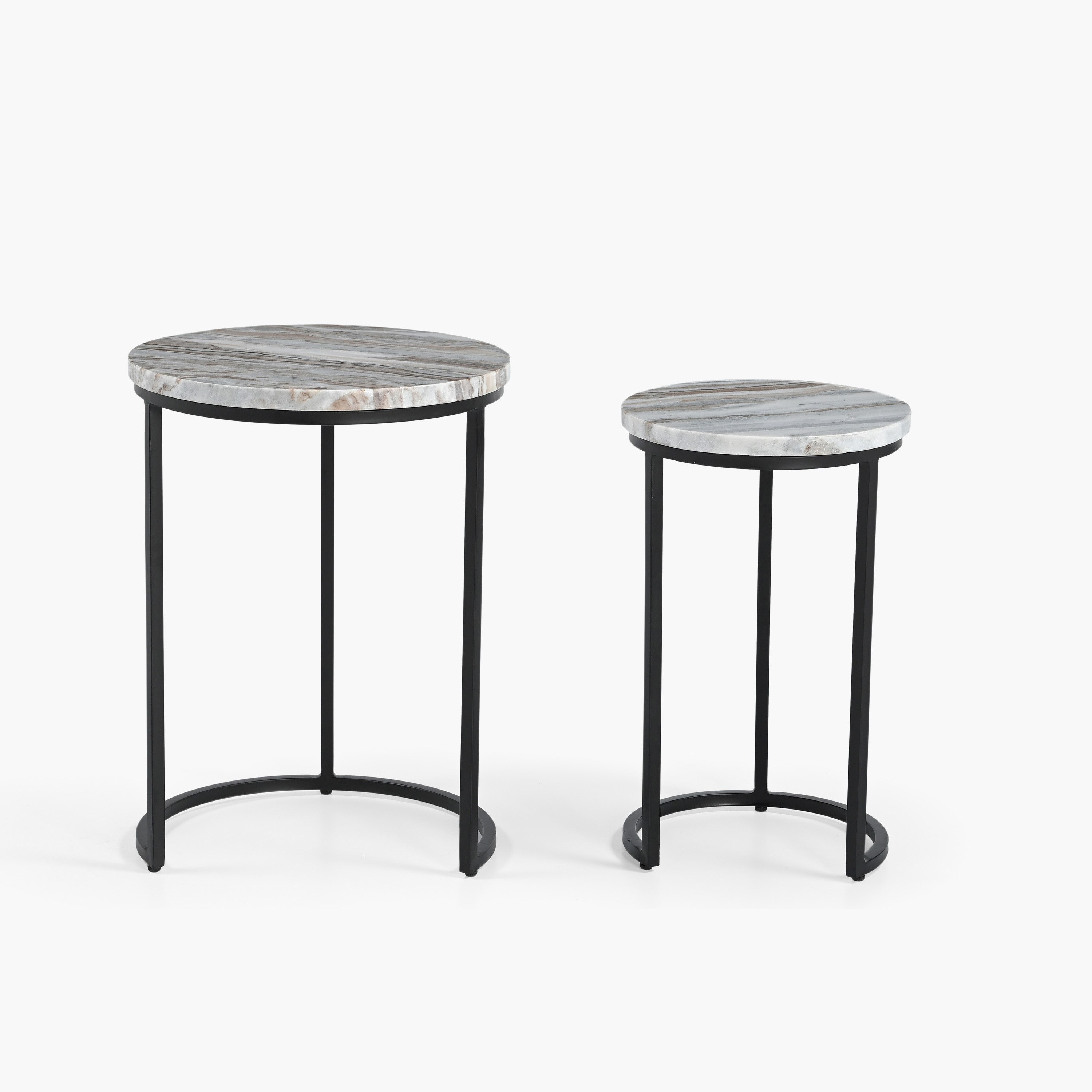 طقم طاولات متداخلة بسطح رخامي أصلي بورتيا من كافون - قطعتين-hbxfurniture-livingroom-nestingtables-image-4