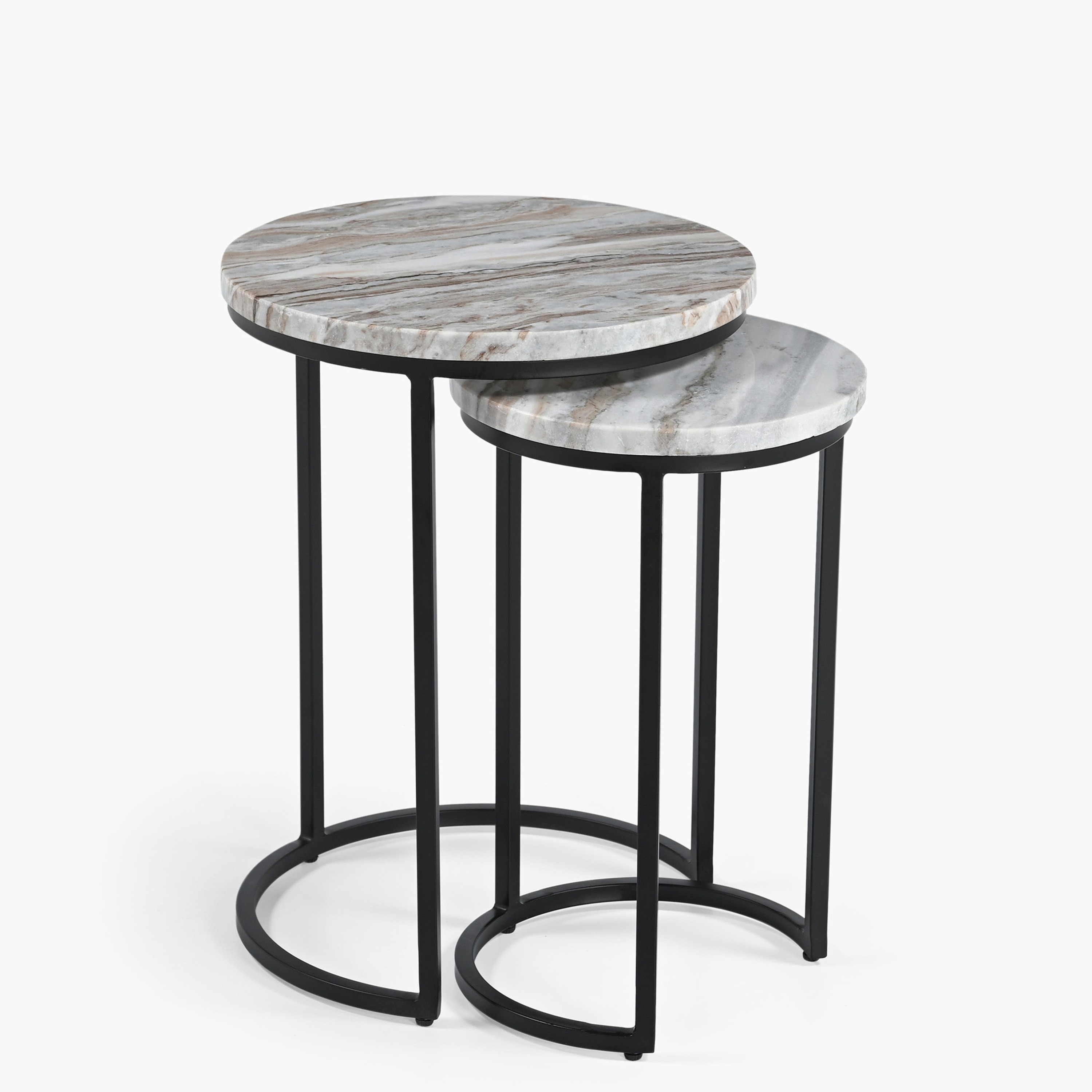 طقم طاولات متداخلة بسطح رخامي أصلي بورتيا من كافون - قطعتين-hbxfurniture-livingroom-nestingtables-image-6