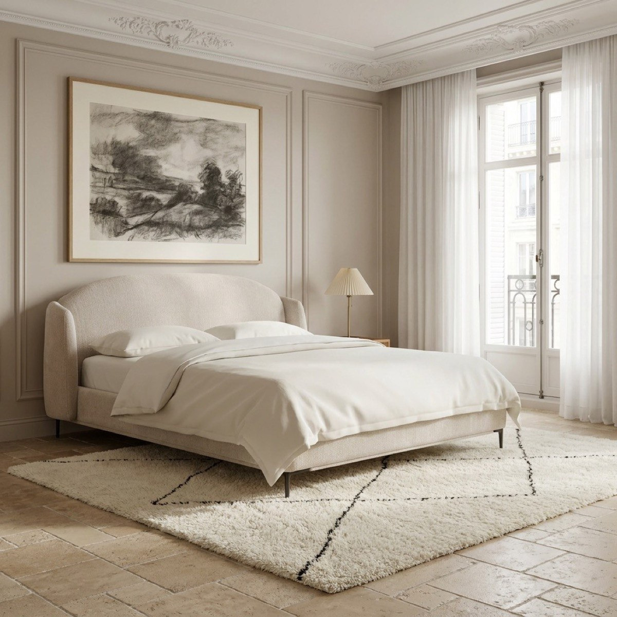 سرير كينج منجد دونا من مارويل - 180x200 سم-hbxfurniture-bedsandbedsets-beds-king-image-1