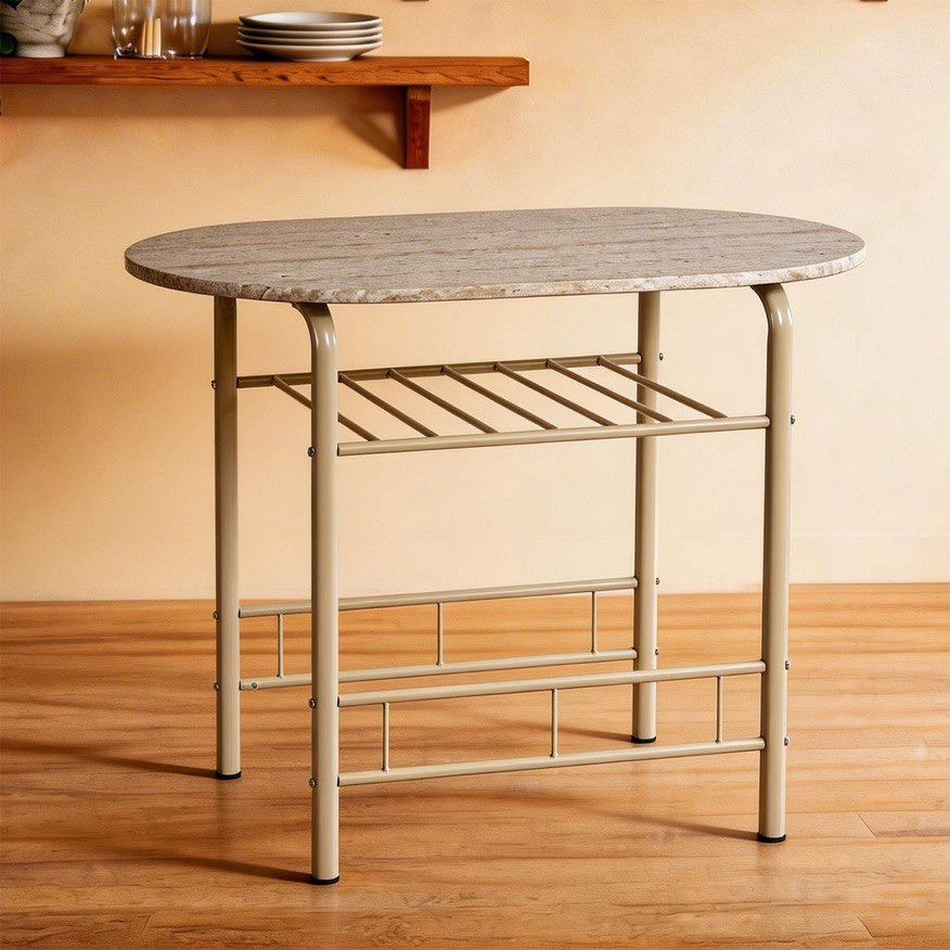 Movo Nina 2-Seater Round Travertine Dining Set-hbxfurniture-diningtablesandsets-diningsets-twoseater-image-3