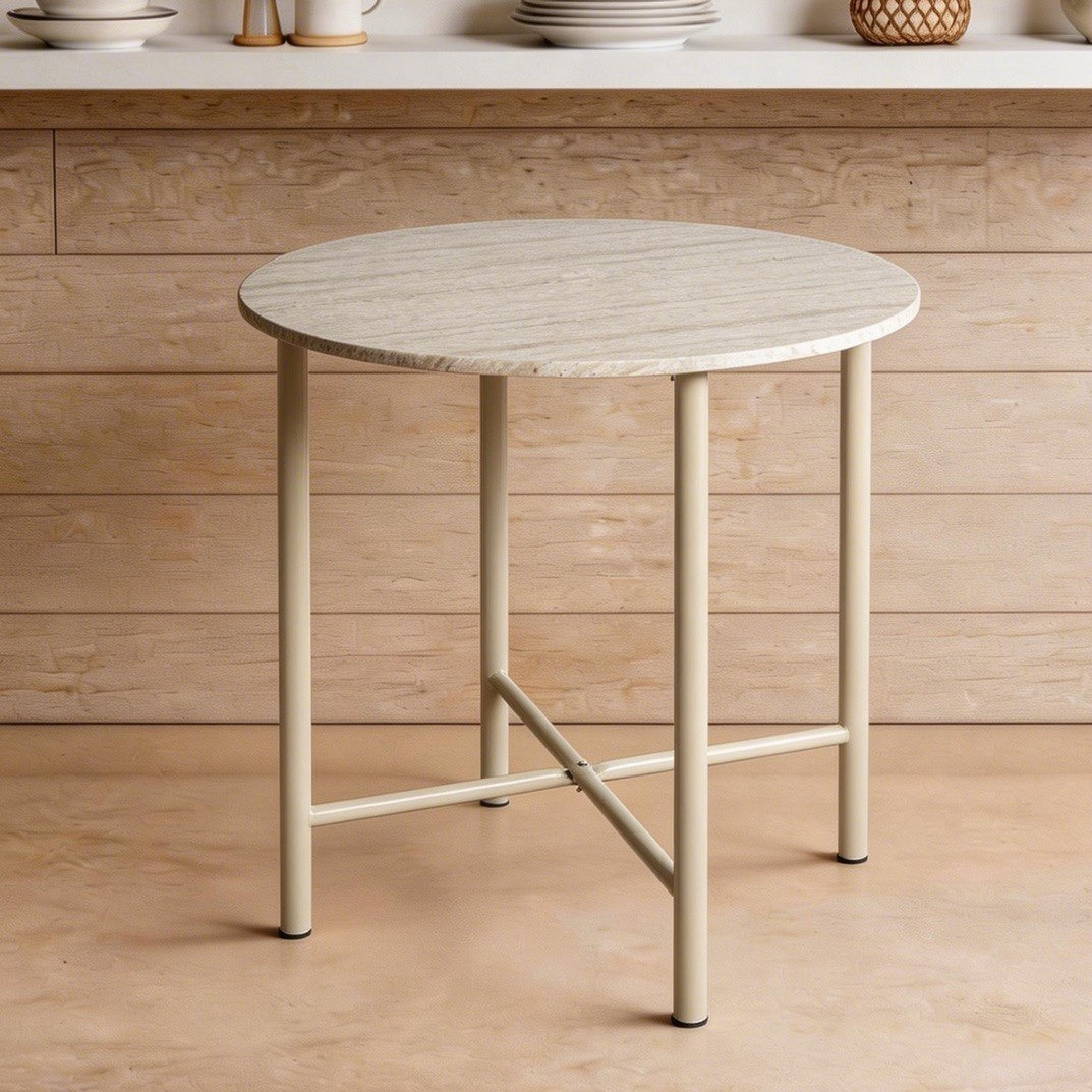 Movo Nina 4-Seater Round Travertine Dining Set-hbxdiningroom-diningtablesandsets-diningsets-fourseater-image-2