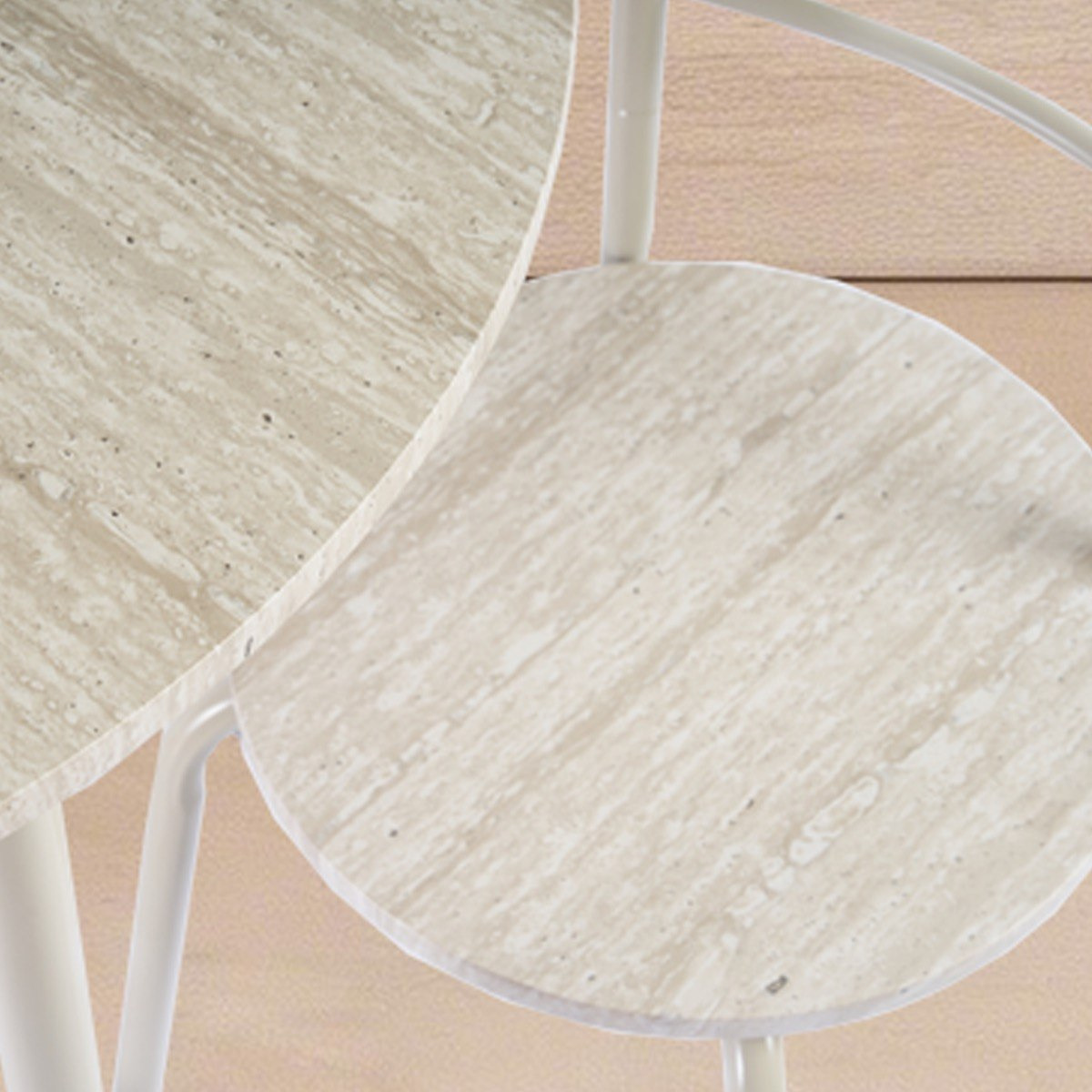 Movo Nina 4-Seater Round Travertine Dining Set-hbxdiningroom-diningtablesandsets-diningsets-fourseater-image-4