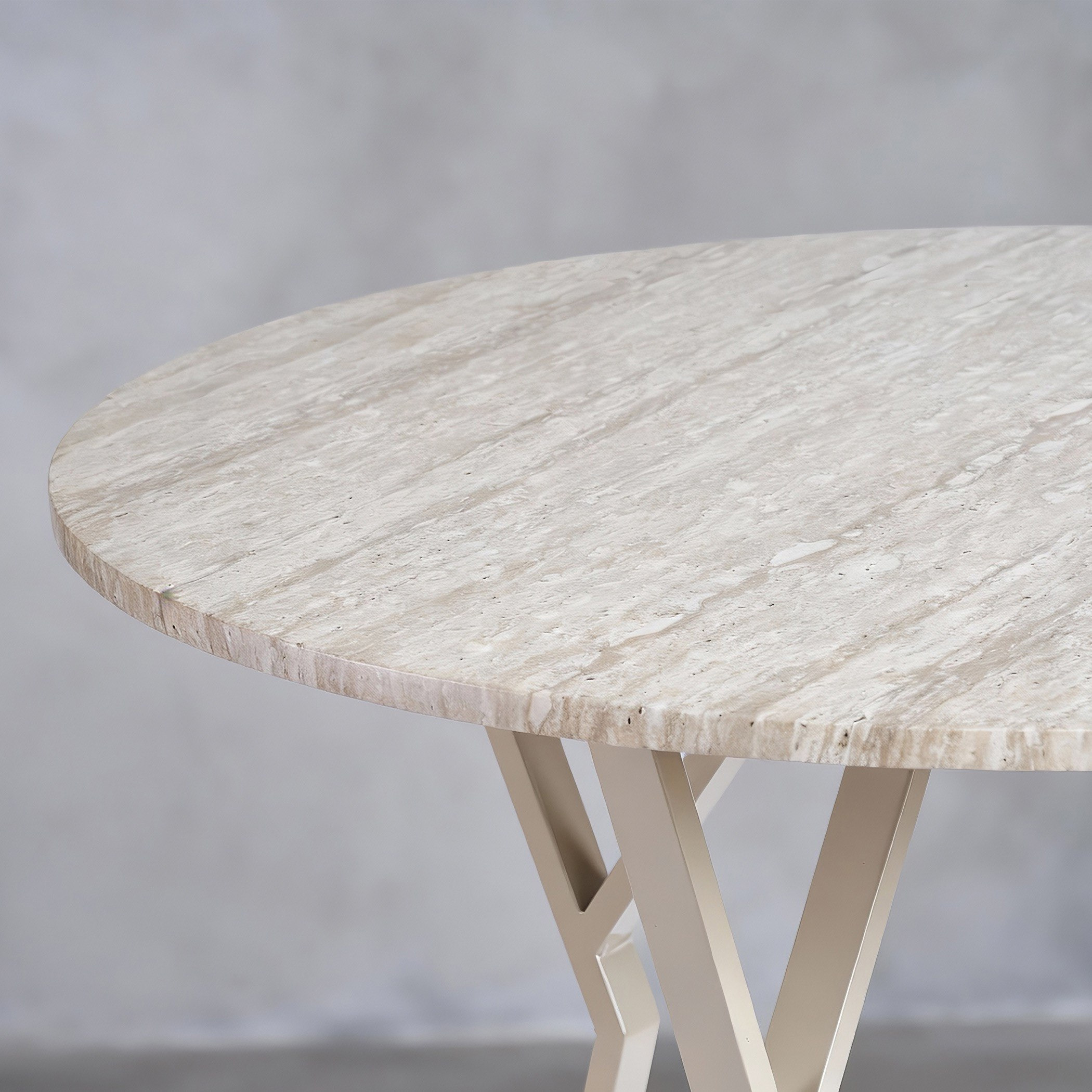 Movo Elga 4-Seater Round Travertine Dining Set-hbxdiningroom-diningtablesandsets-diningsets-fourseater-image-5