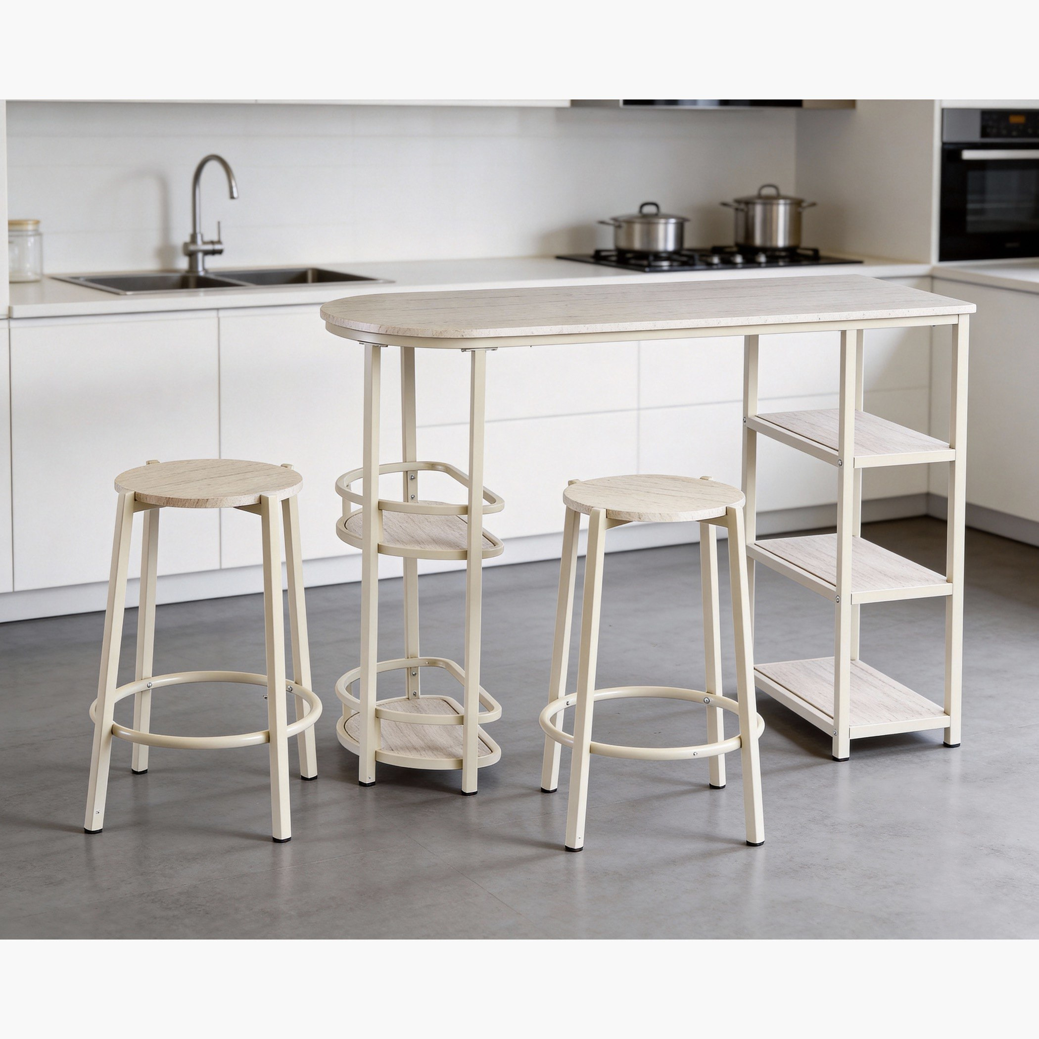 Movo Jazz 2-Seater Travertine High Table Set-hbxfurniture-diningtablesandsets-diningsets-twoseater-image-3