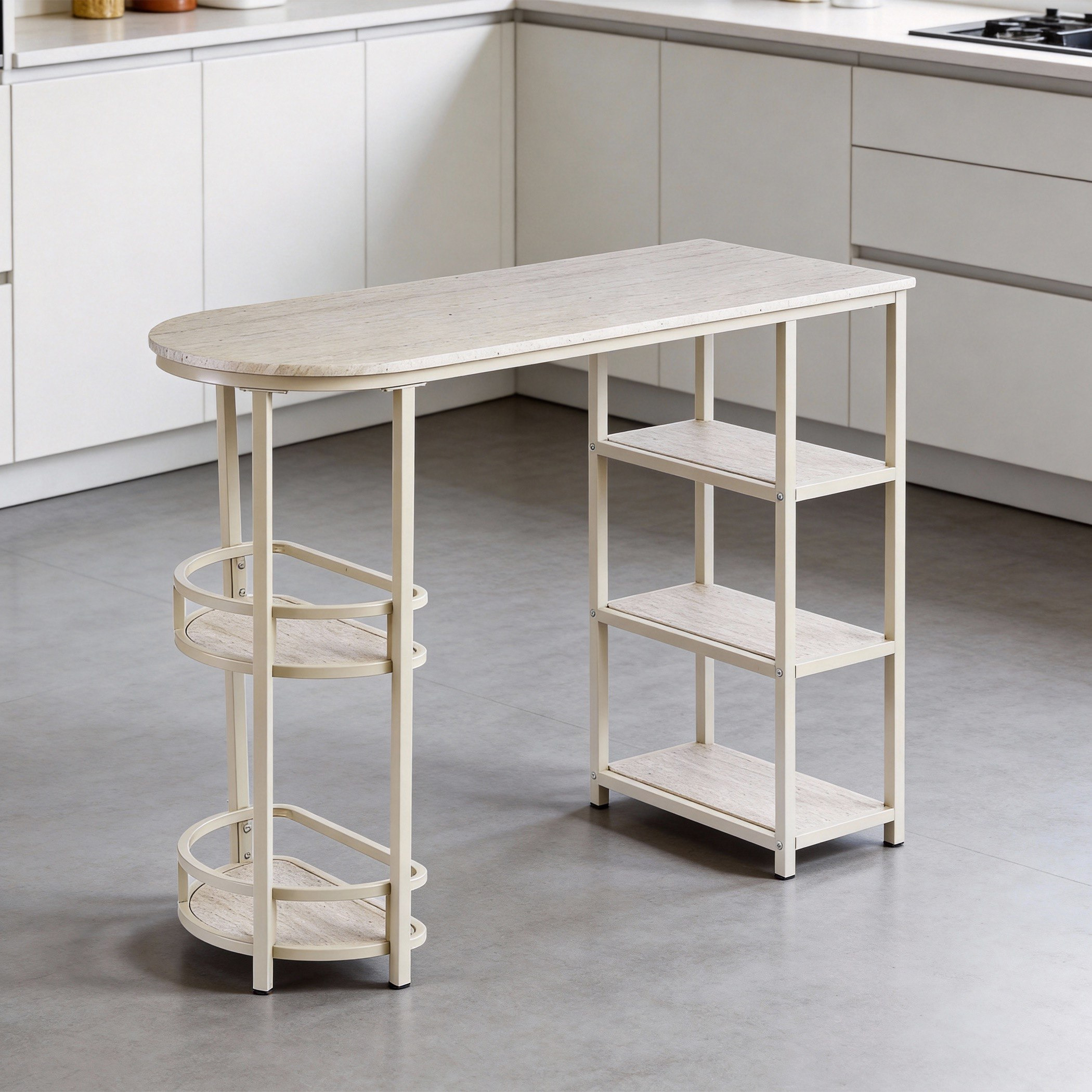 Movo Jazz 2-Seater Travertine High Table Set-hbxfurniture-diningtablesandsets-diningsets-twoseater-image-4