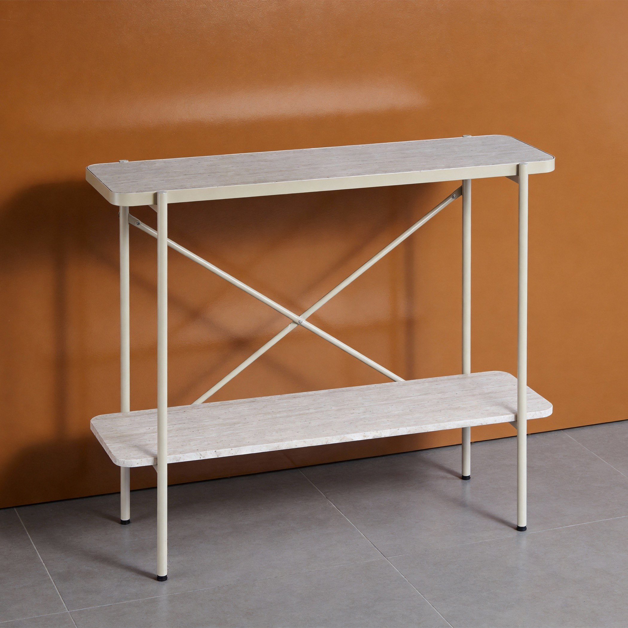 Movo-Shelly 2-Tier Bookshelf with Metal Frame-hbxfurniture-office-bookcases-image-2