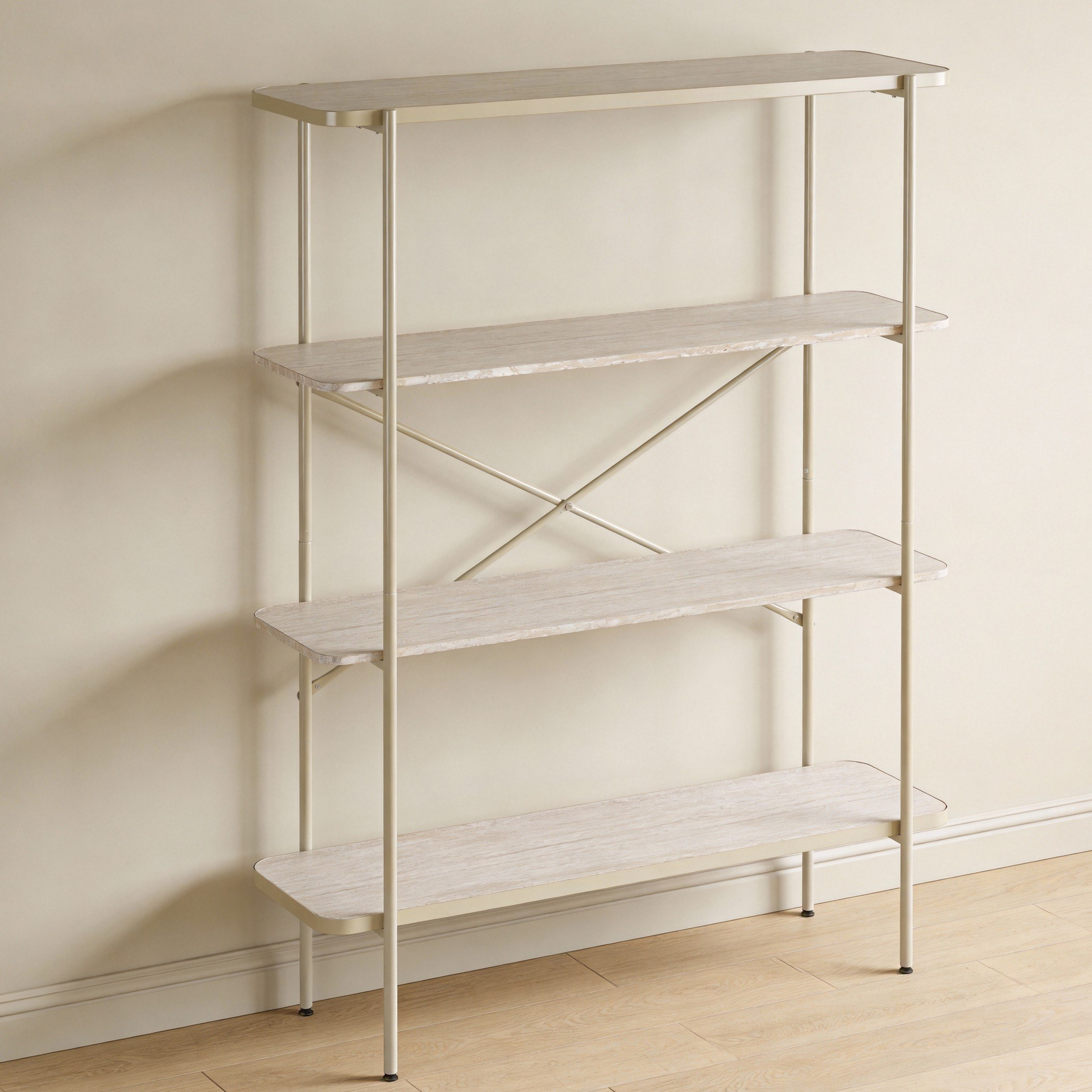 Movo Shelly 4-Tier Bookshelf with Metal Frame-hbxfurniture-office-bookcases-image-2