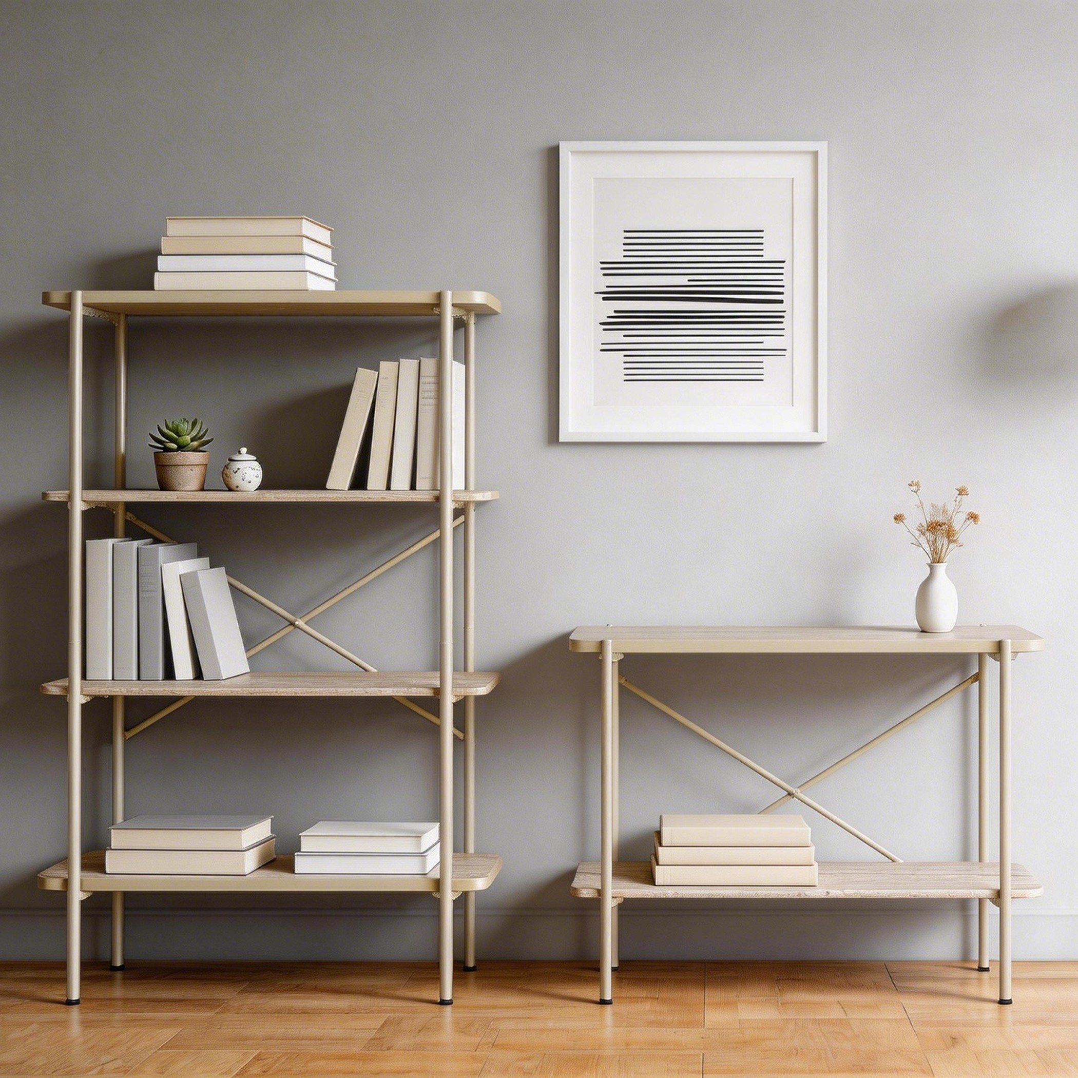 Movo Shelly 4-Tier Bookshelf with Metal Frame-hbxfurniture-office-bookcases-image-5