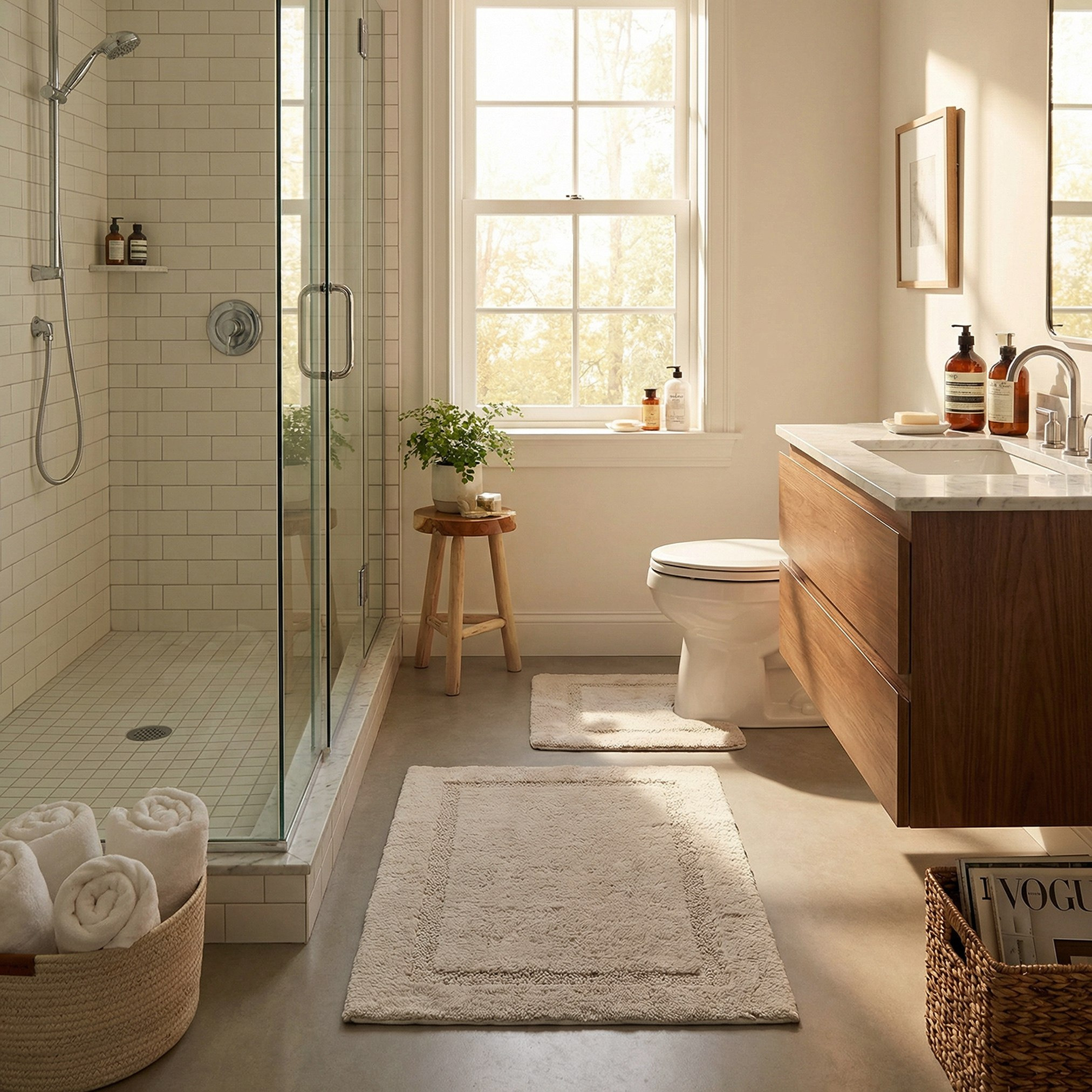 Atlanta 2-Piece Solid Cotton Bath Mat Set - 50x80 cm and 45x50 cm-hbxbedroom-floorcoverings-bathmats-image-3