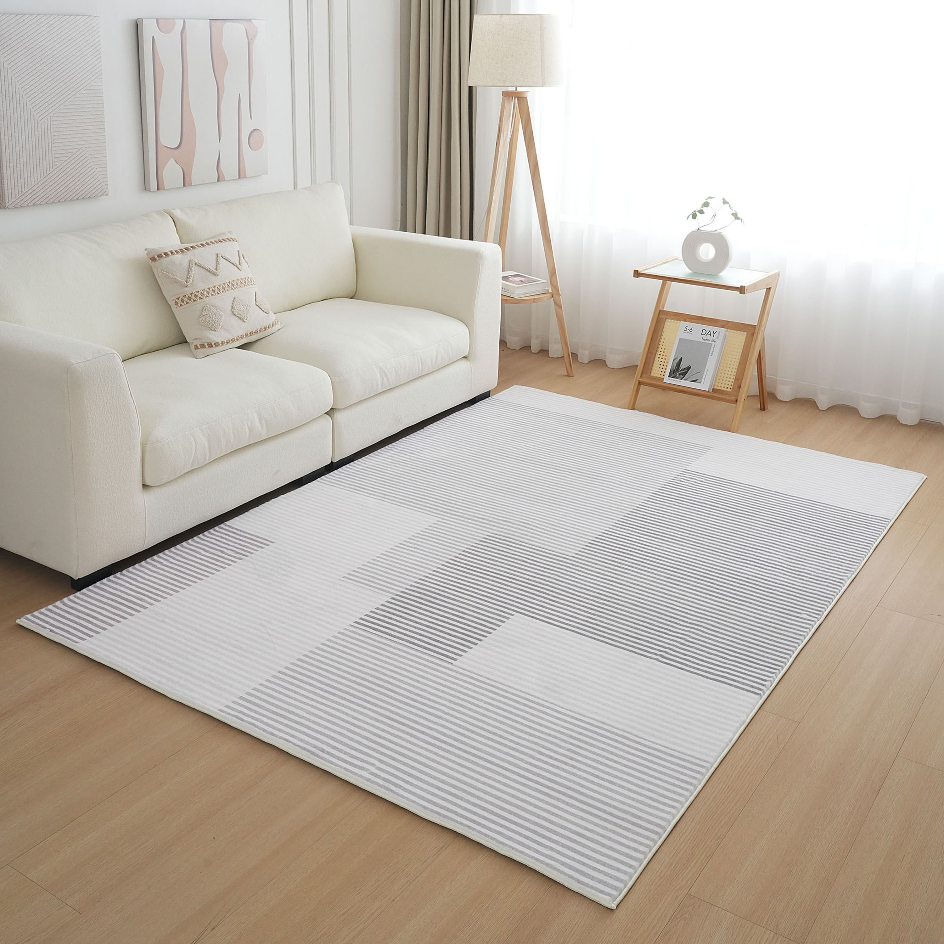 Bristol Haze Printed Plush Fur Rug - 160x230 cm-hbxdecorandfurnishings-floorcoverings-rugs-image-1