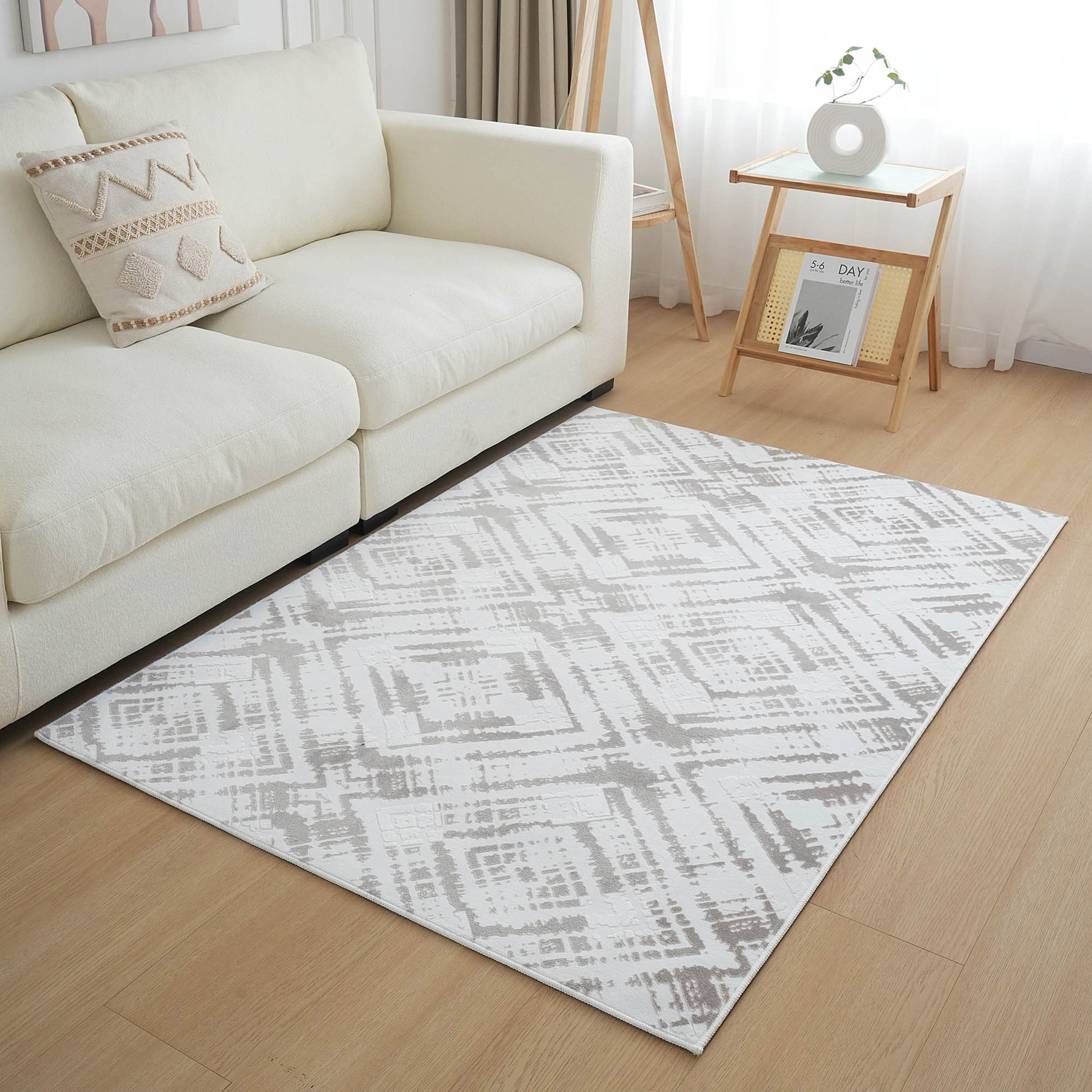 Ontario Dimo Stripes Printed Flannel Rug - 110x160 cm-hbxdecorandfurnishings-floorcoverings-rugs-image-1