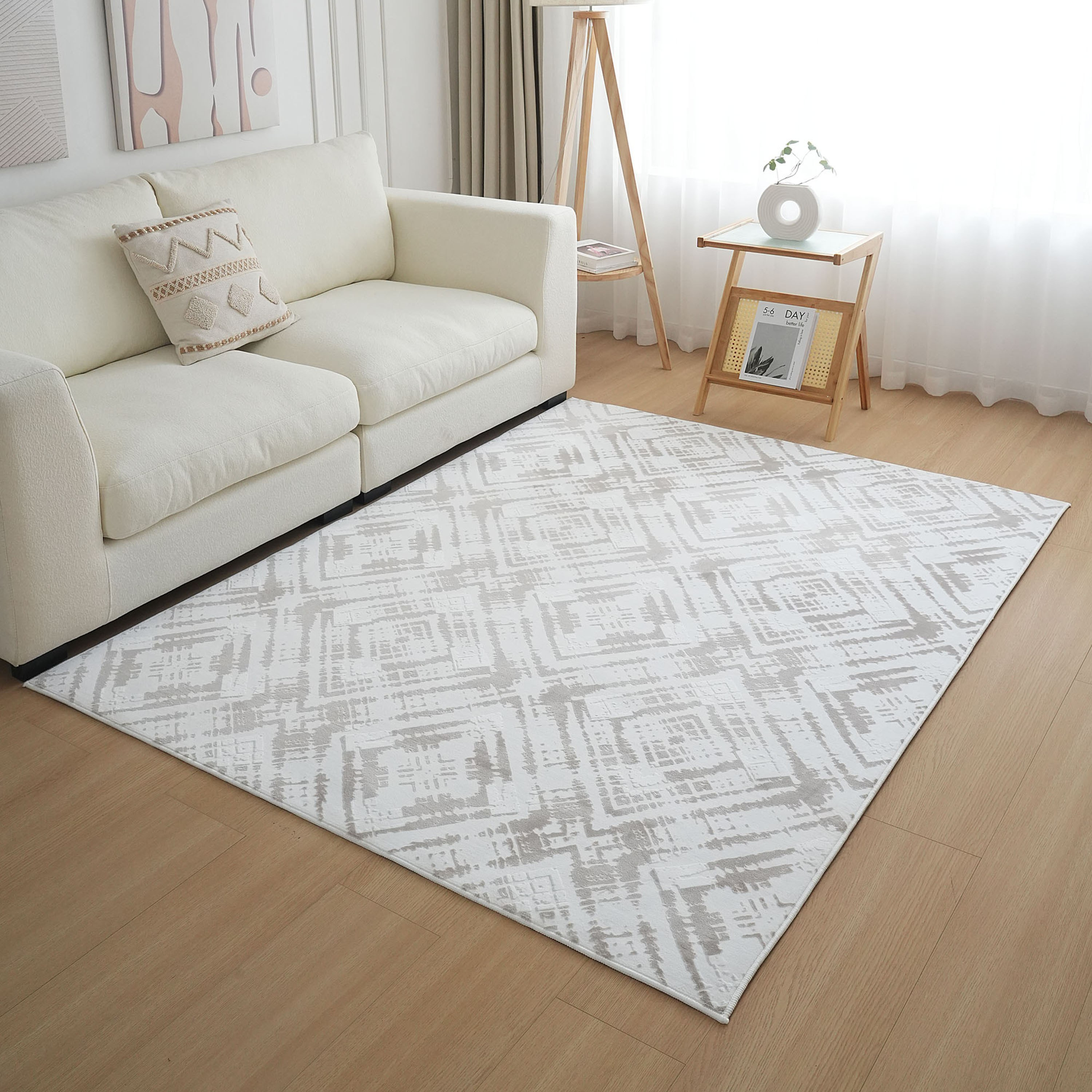 Ontario Dimo Printed Flannel Rug - 150x200 cm-hbxdecorandfurnishings-floorcoverings-rugs-image-1