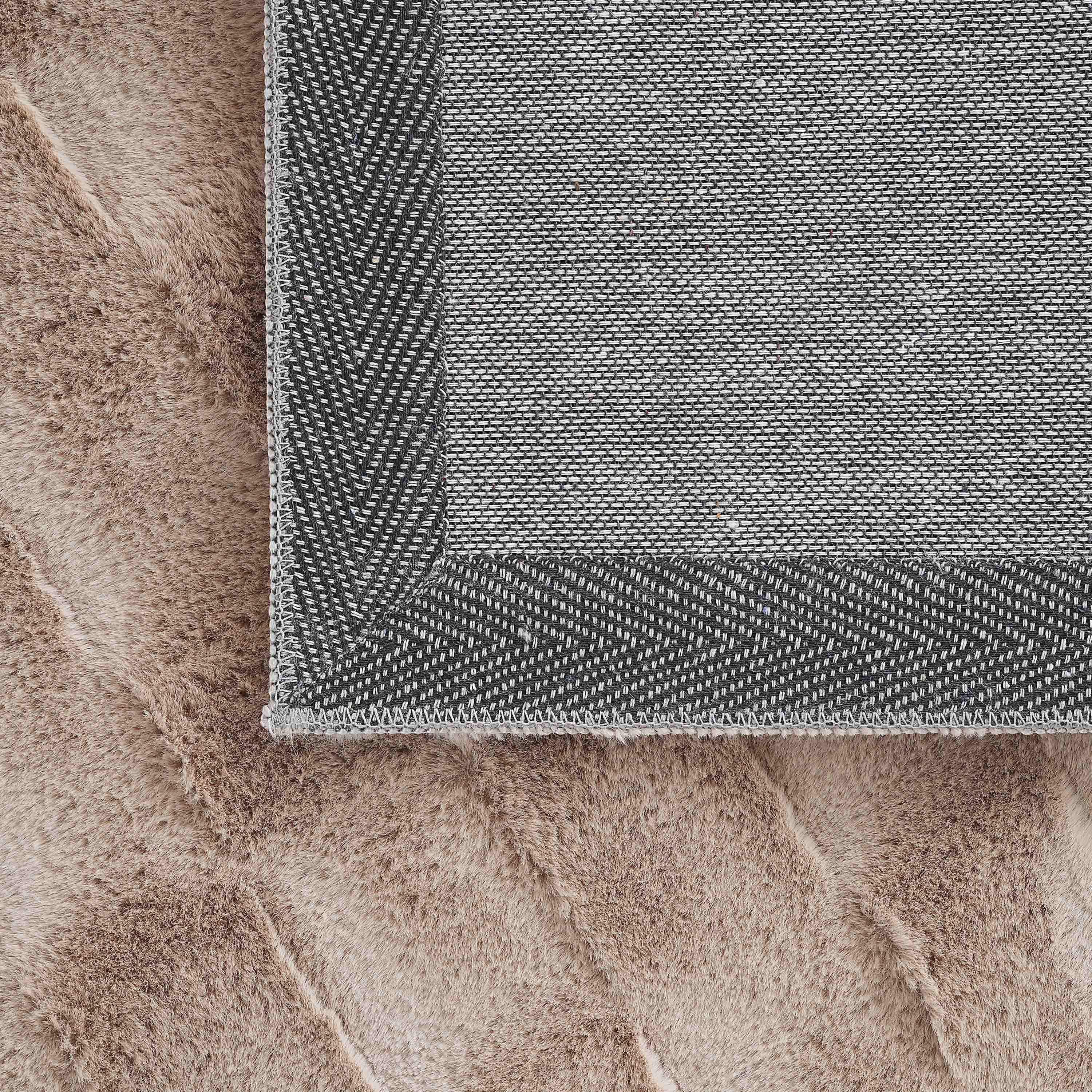 Zara Soro Jacquard Rabbit Fur Rug - 150x220 cm-hbxdecorandfurnishings-floorcoverings-rugs-image-4