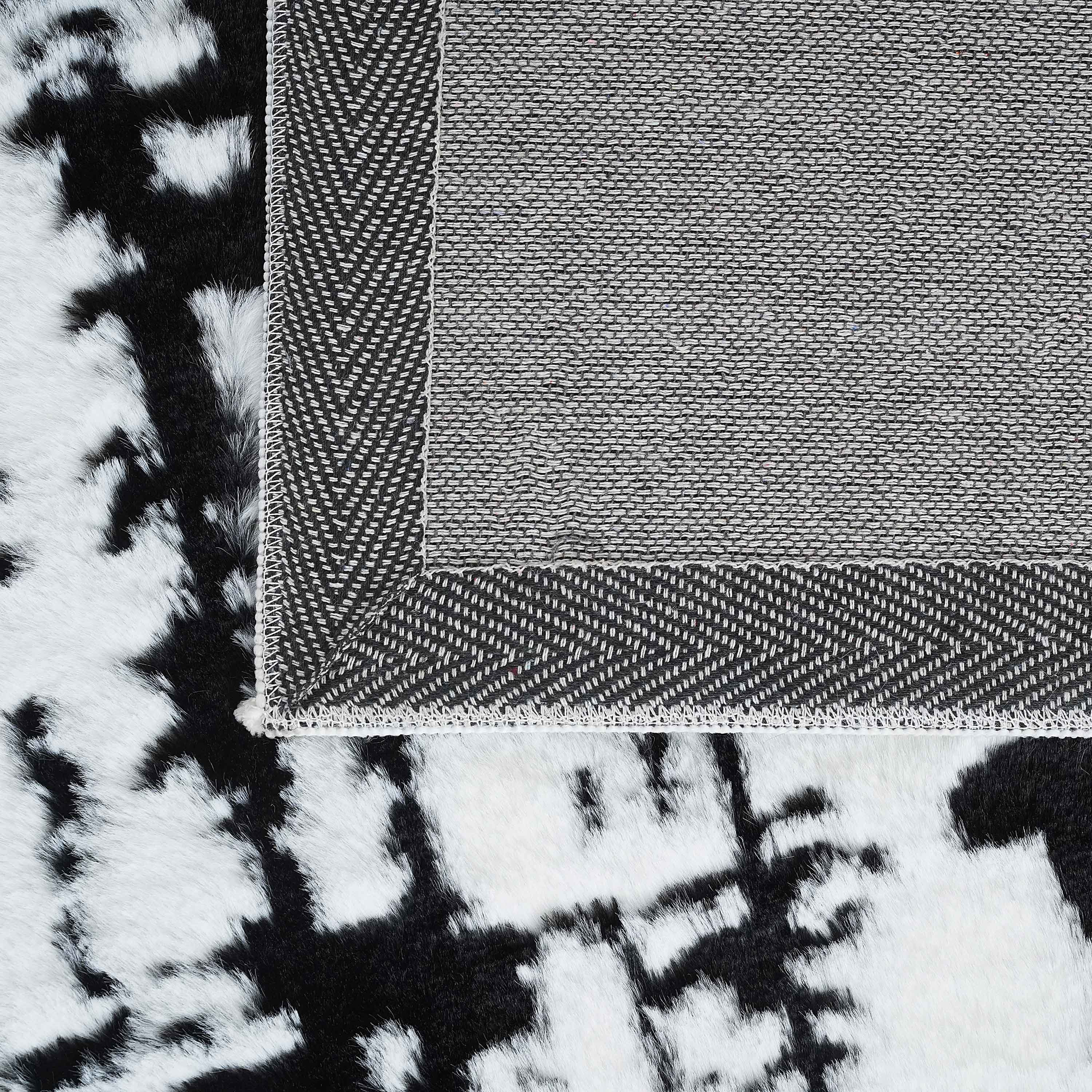 Timmy Mono Rabbit Fur Monochrome Rug - 150x220 cm-hbxdecorandfurnishings-floorcoverings-rugs-image-4