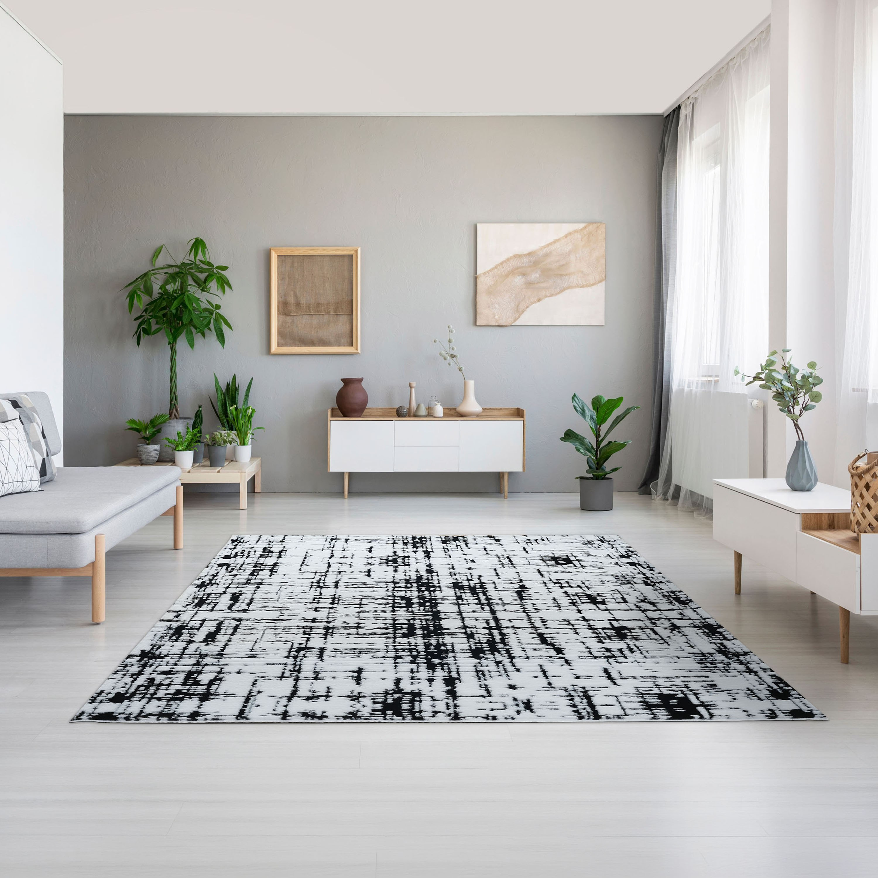 Timmy Mono Rabbit Fur Monochrome Rug - 240x360 cm-hbxdecorandfurnishings-floorcoverings-rugs-image-5