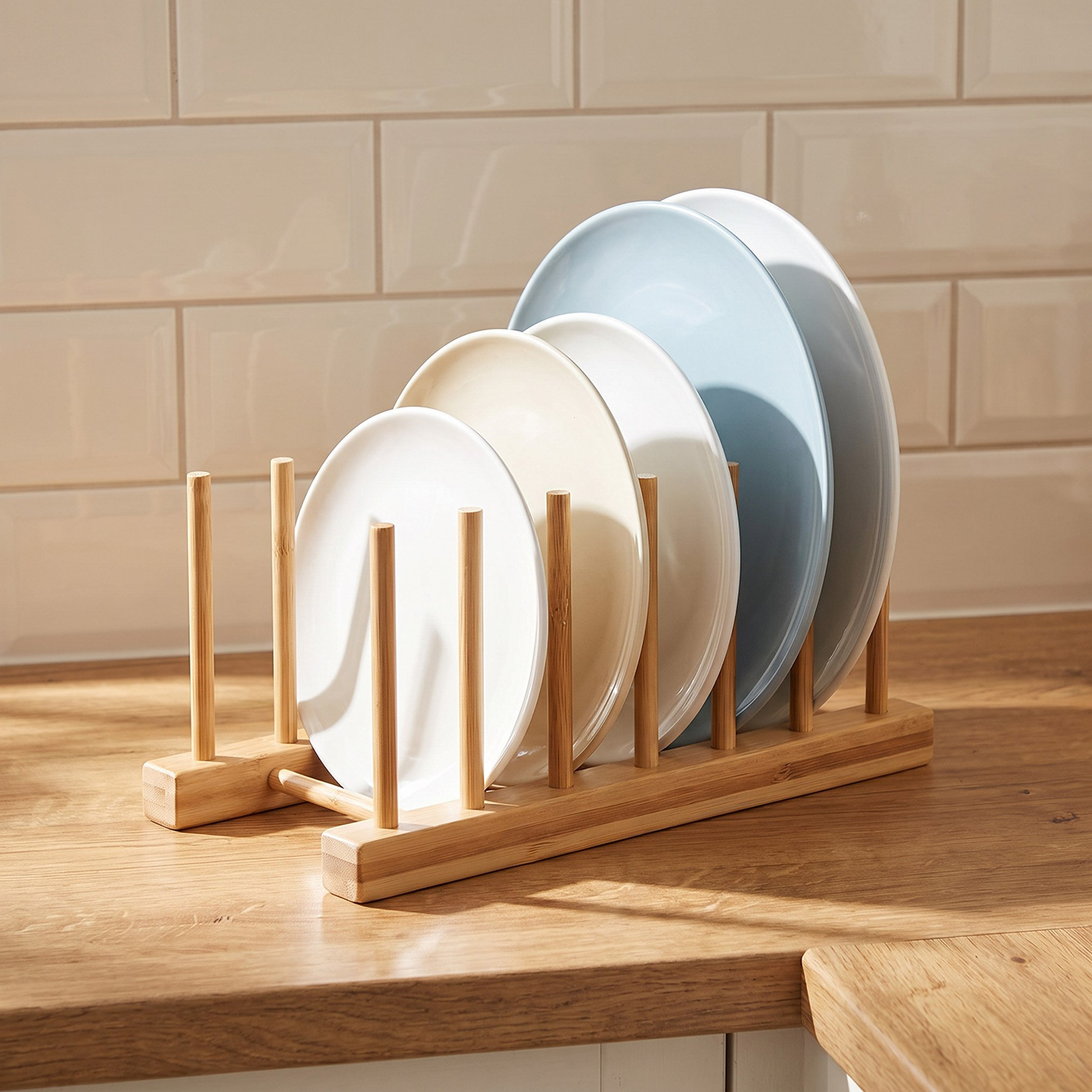 حامل صحون من الخيزران - 25 × 12 × 10.3 سم-hbxkitchen-kitchenware-kitchenaccessories-image-1