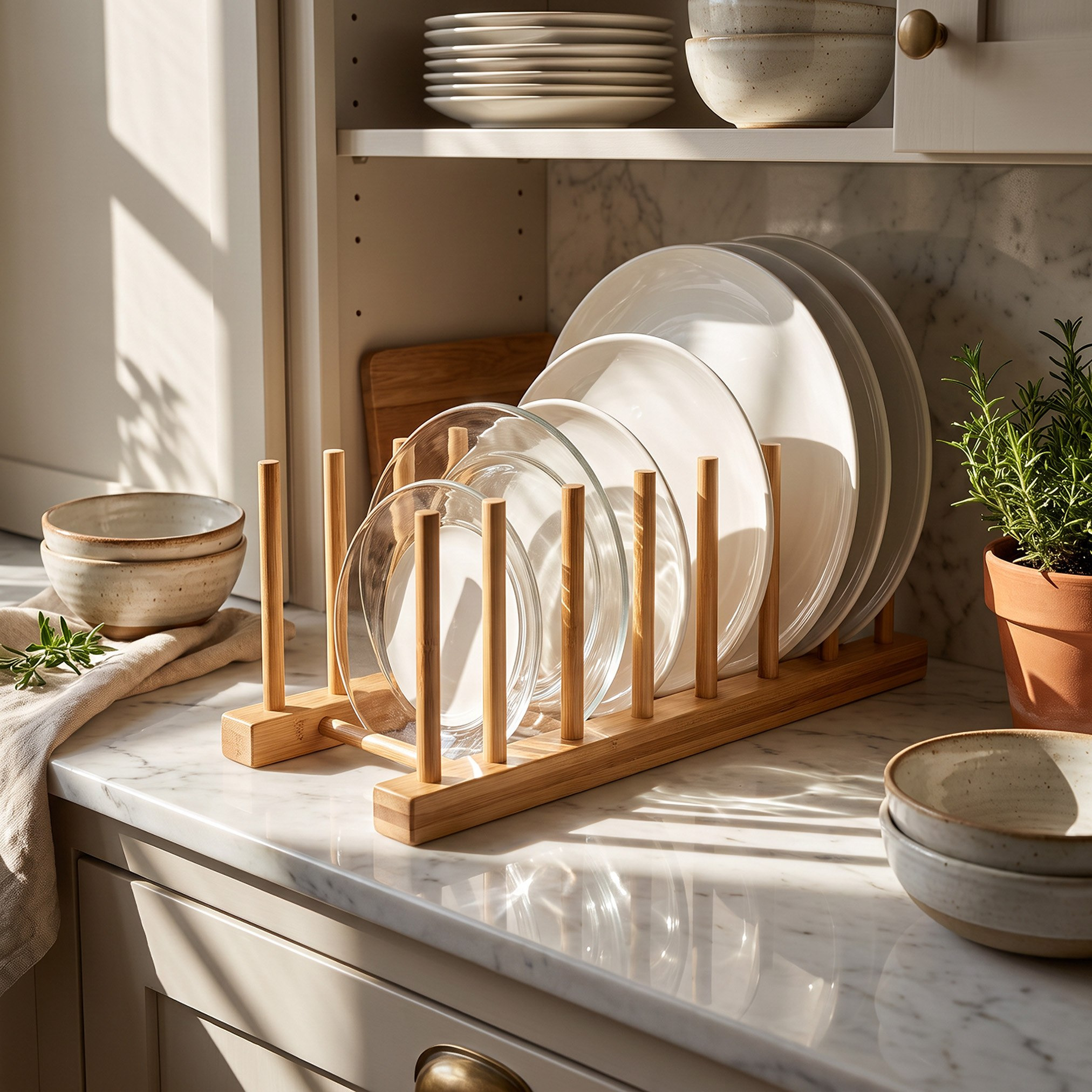 حامل صحون من الخيزران - 25 × 12 × 10.3 سم-hbxkitchen-kitchenware-kitchenaccessories-image-5