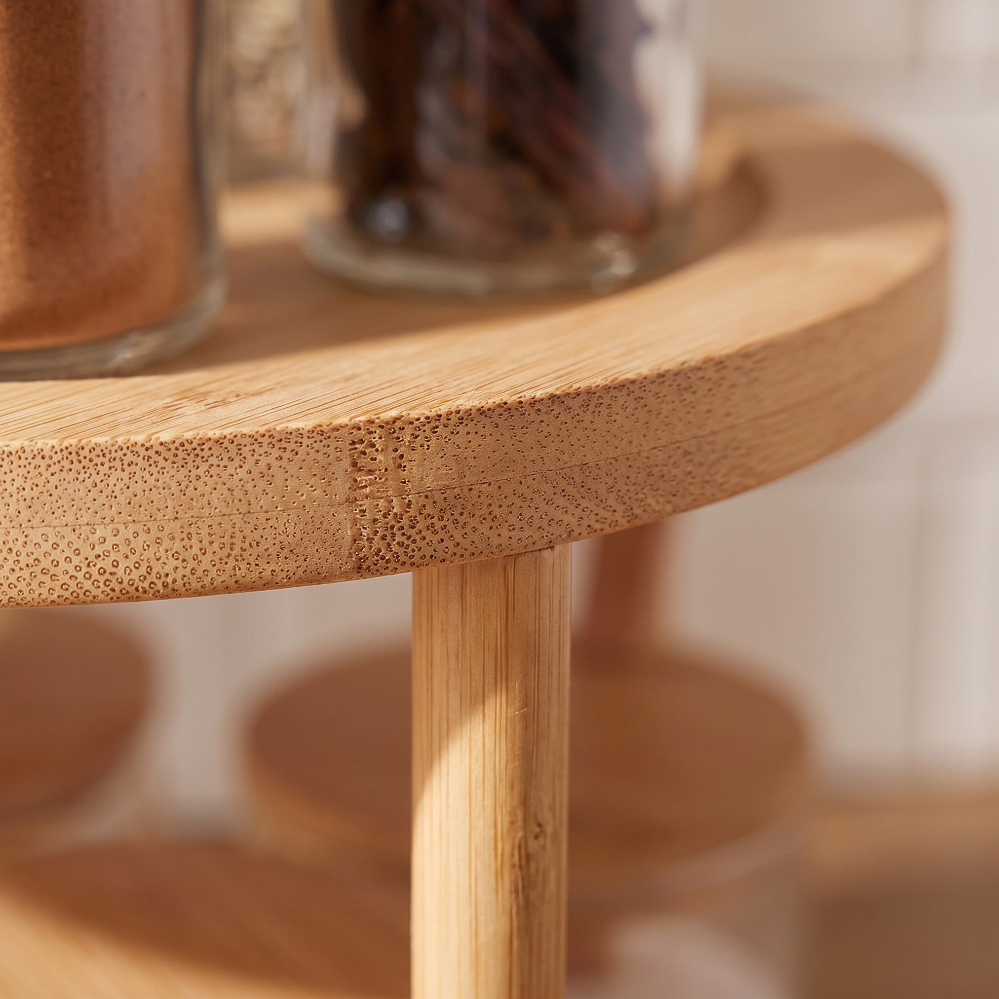 حامل توابل دوار بطابقين من الخيزران - 23 × 23 × 16 سم-hbxkitchen-kitchenware-kitchenaccessories-image-3