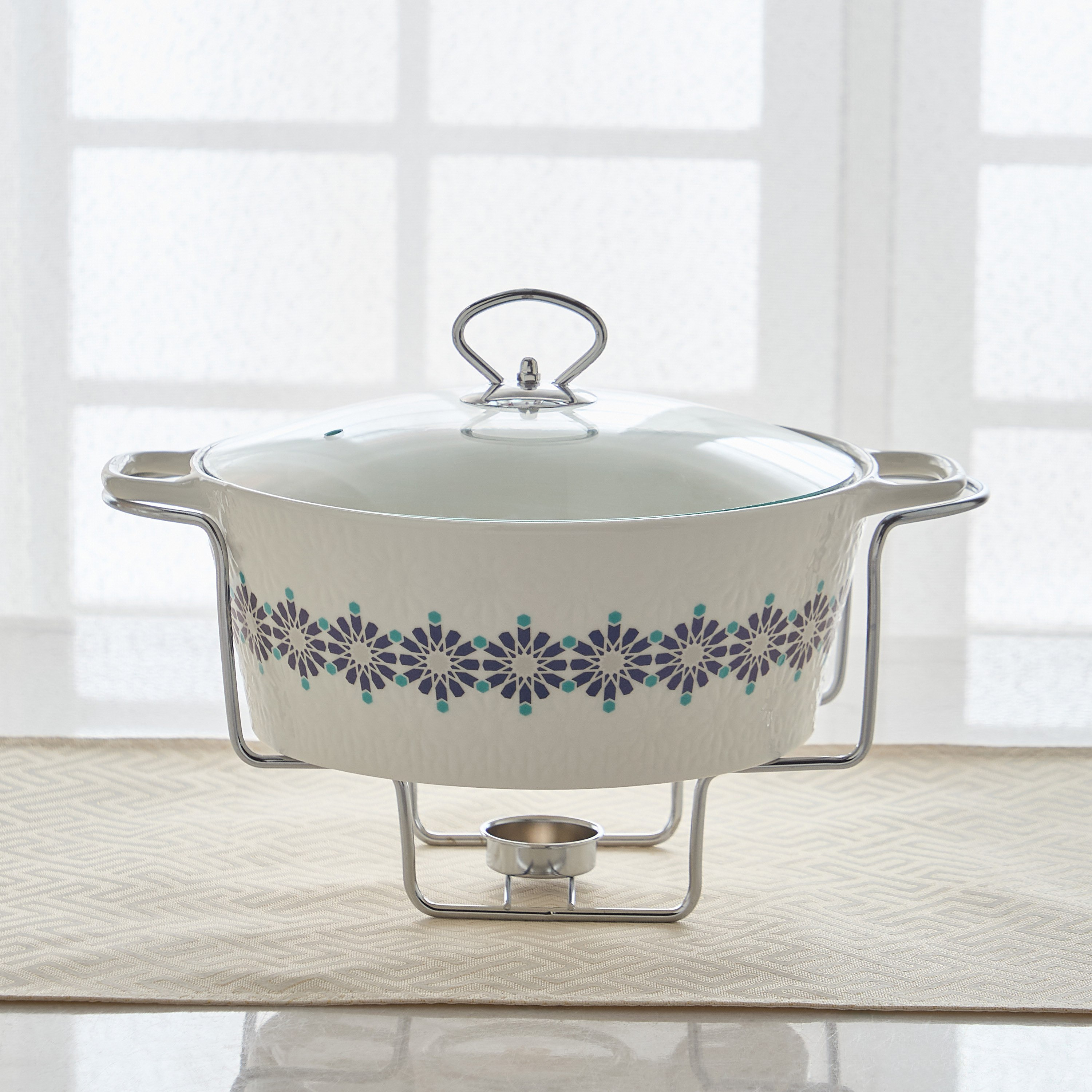 Orchid Round Casserole with Stand-hbxdecorandfurnishings-tabletop-serveware-image-2