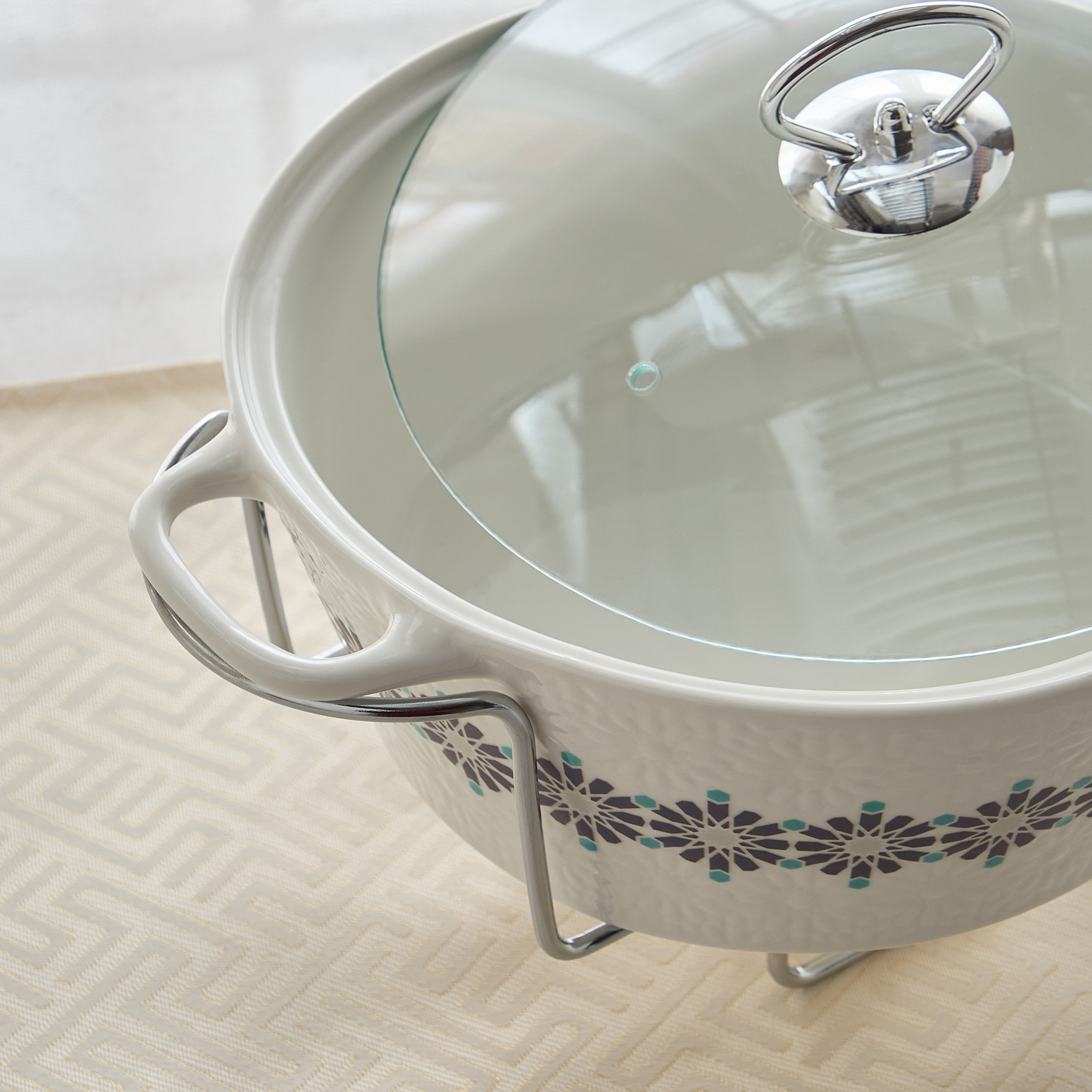 Orchid Round Casserole with Stand-hbxdecorandfurnishings-tabletop-serveware-image-4