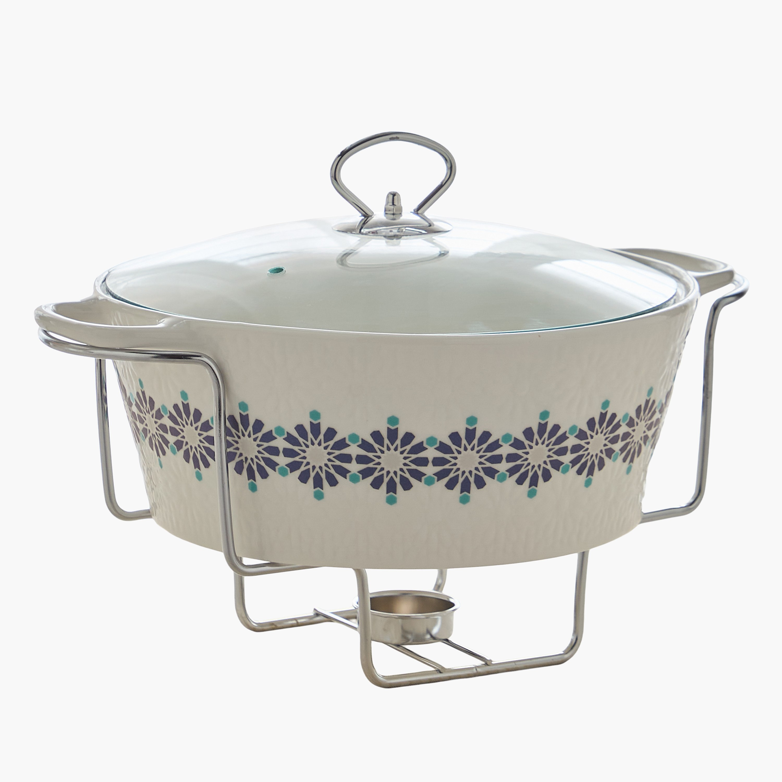 Orchid Round Casserole with Stand-hbxdecorandfurnishings-tabletop-serveware-image-7