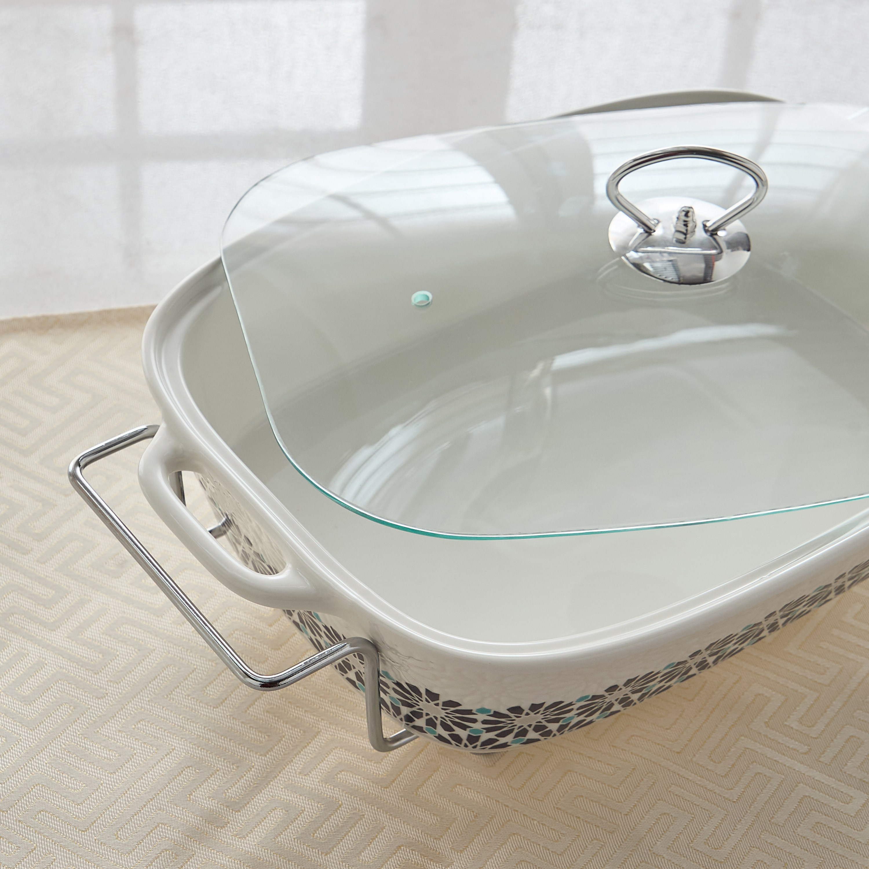 Orchid 15-inch Rectangular Casserole with Stand-hbxdecorandfurnishings-tabletop-serveware-image-4