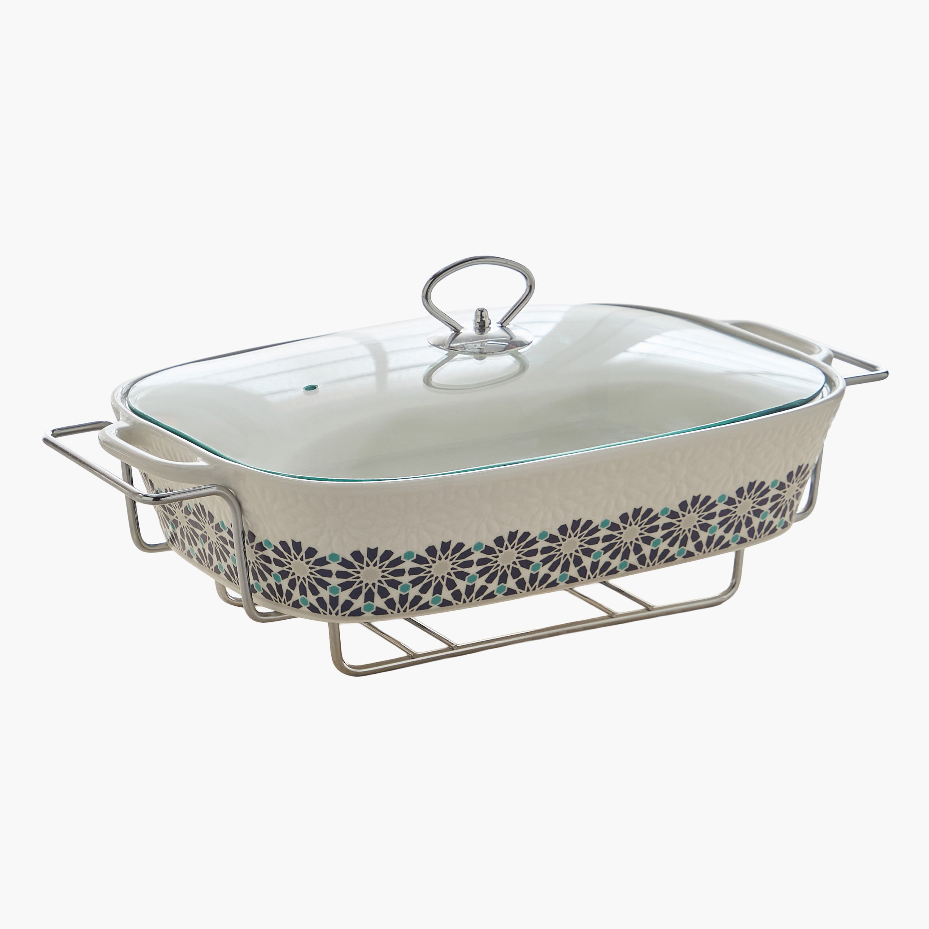 Orchid 15-inch Rectangular Casserole with Stand-hbxdecorandfurnishings-tabletop-serveware-image-7