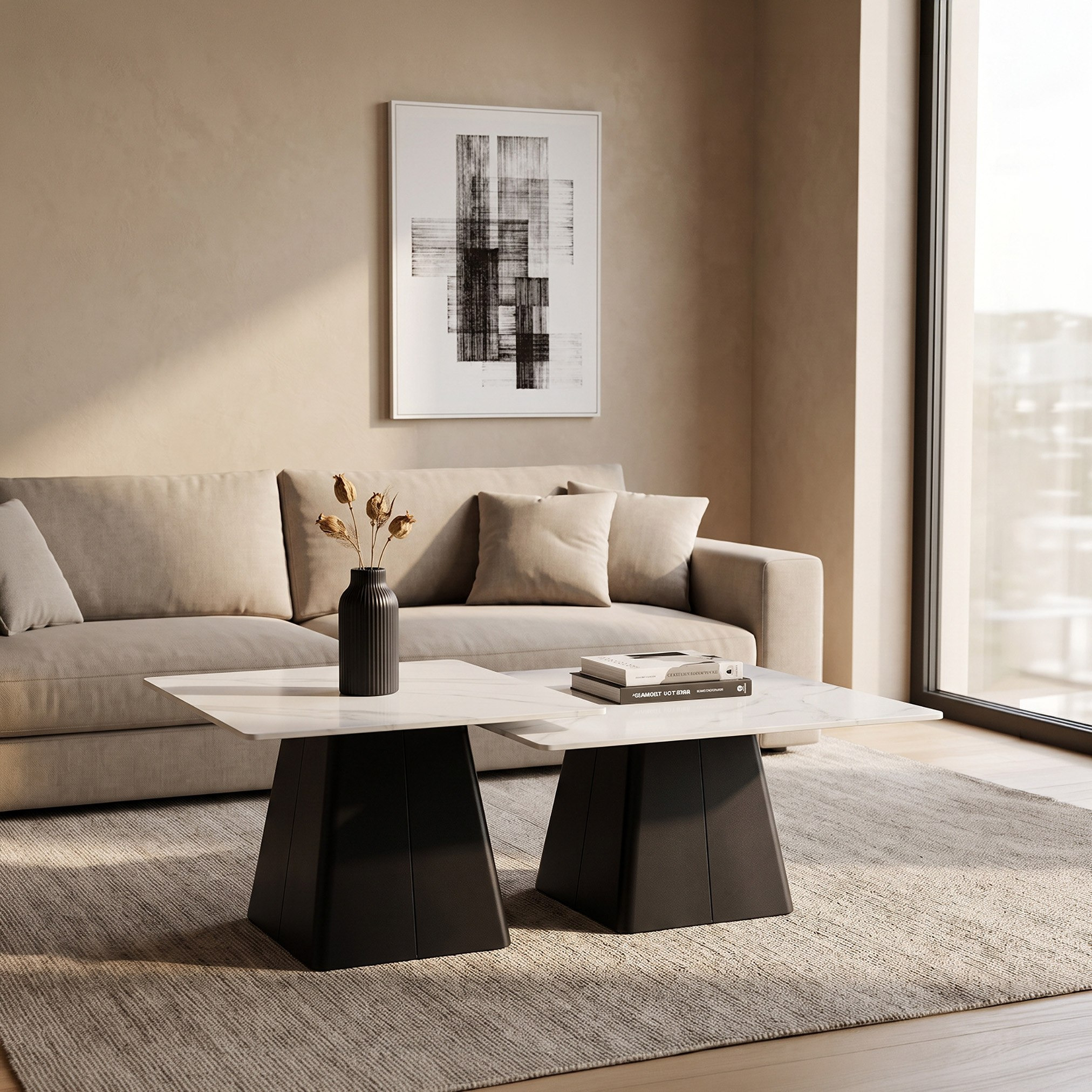 طقم طاولات قهوة من الحجر الملبد قطعتين نيكست من هولستون-hbxlivingroom-tablesandstands-coffeetables-image-1