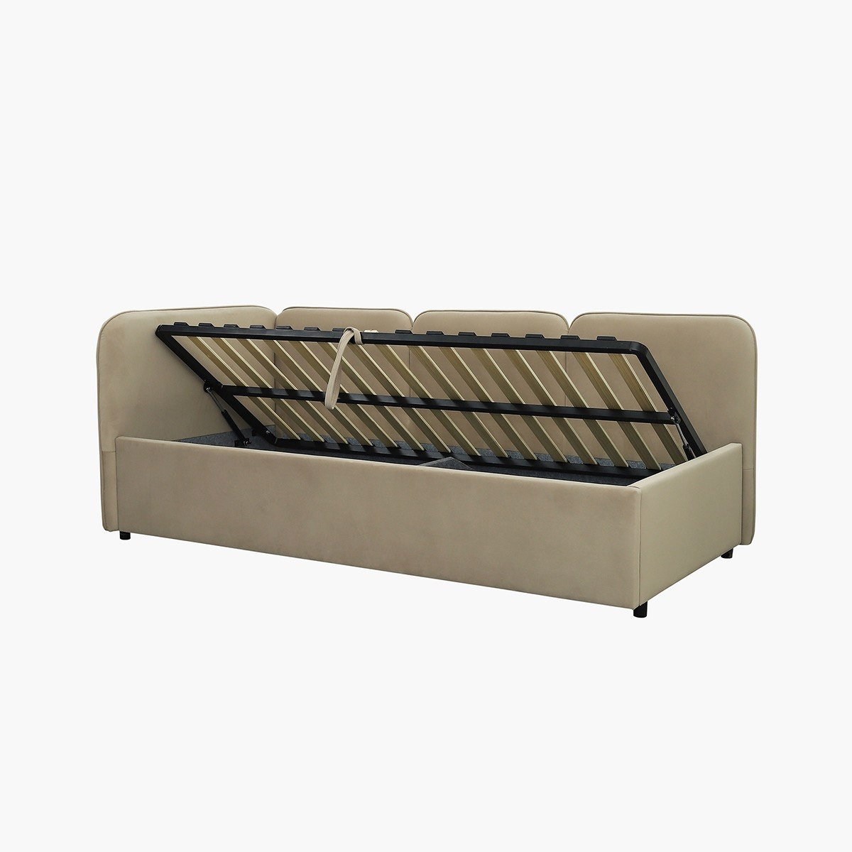 Nordica Graz Upholstered Single Day Bed with Hydraulic Storage - 90x200 cm-hbxfurniture-bedsandbedsets-daybeds-image-2