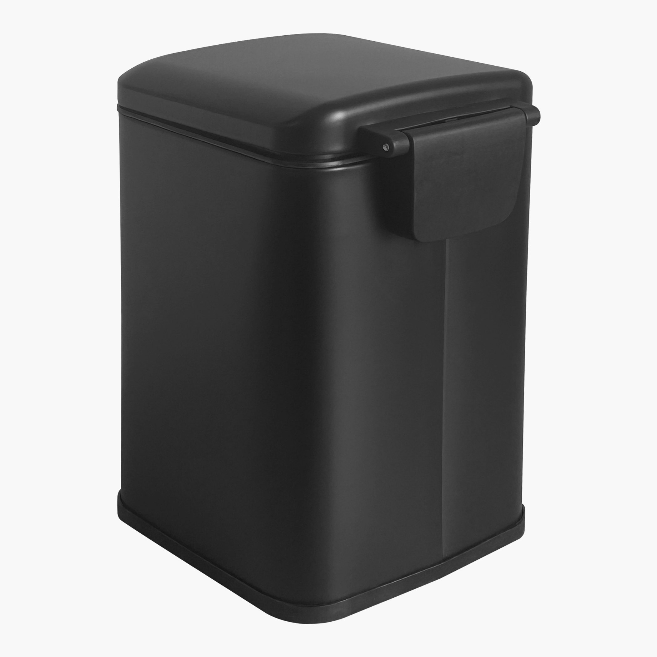 Ebony Stainless Steel Square Pedal Bin - 6 L-hbxhomeware-hbxbathroom-image-3