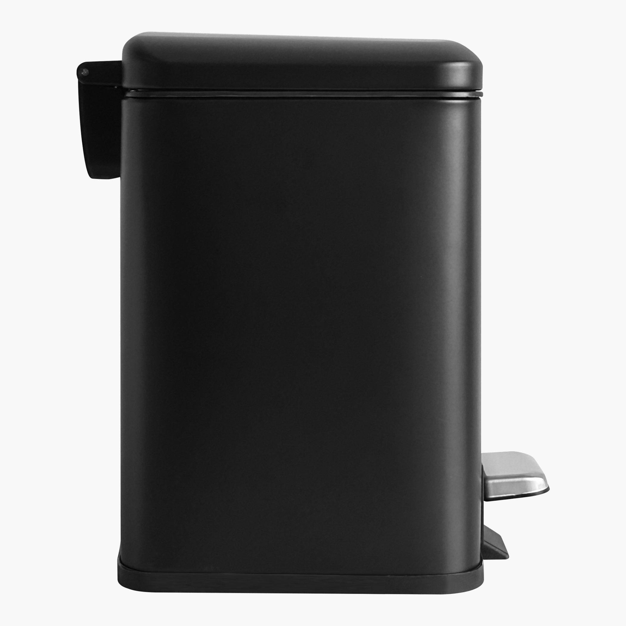 Ebony Stainless Steel Square Pedal Bin - 6 L-hbxhomeware-hbxbathroom-image-4