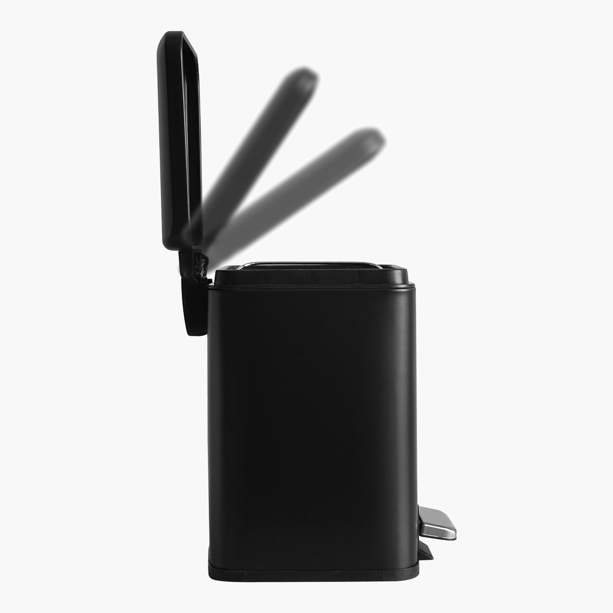 Ebony Stainless Steel Square Pedal Bin - 6 L-hbxhomeware-hbxbathroom-image-6