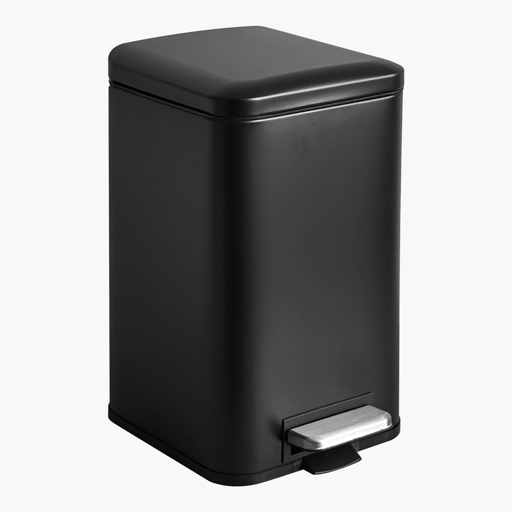 Ebony Stainless Steel Square Pedal Bin - 12 L-hbxhomeware-hbxbathroom-image-3