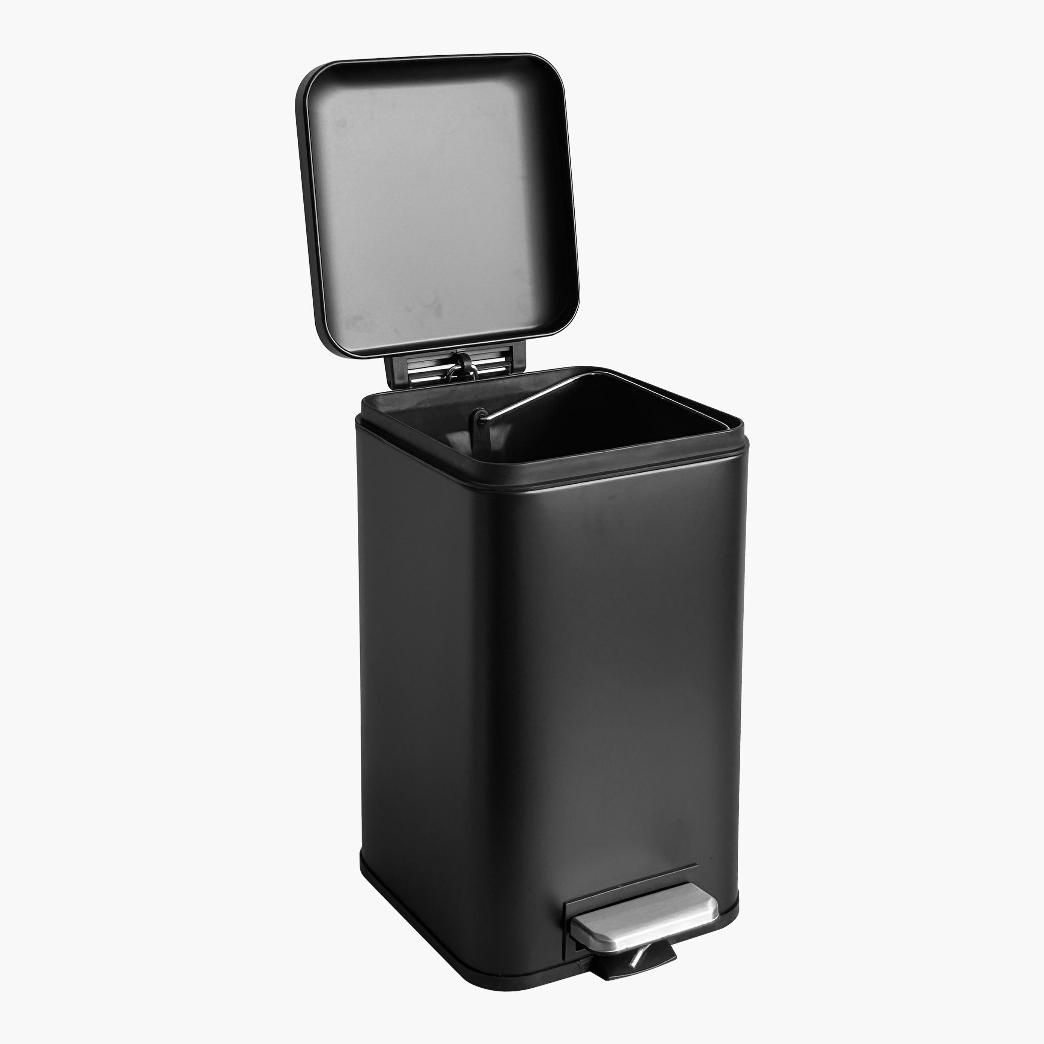 Ebony Stainless Steel Square Pedal Bin - 12 L-hbxhomeware-hbxbathroom-image-6