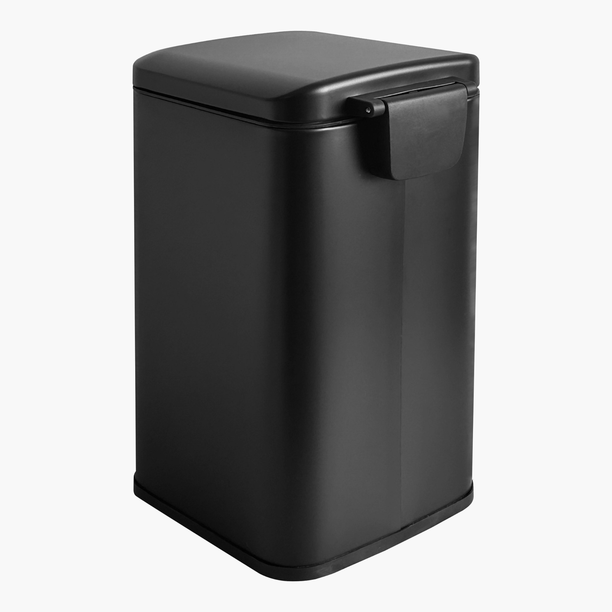 Ebony Stainless Steel Square Pedal Bin - 20 L-hbxhomeware-hbxbathroom-image-2