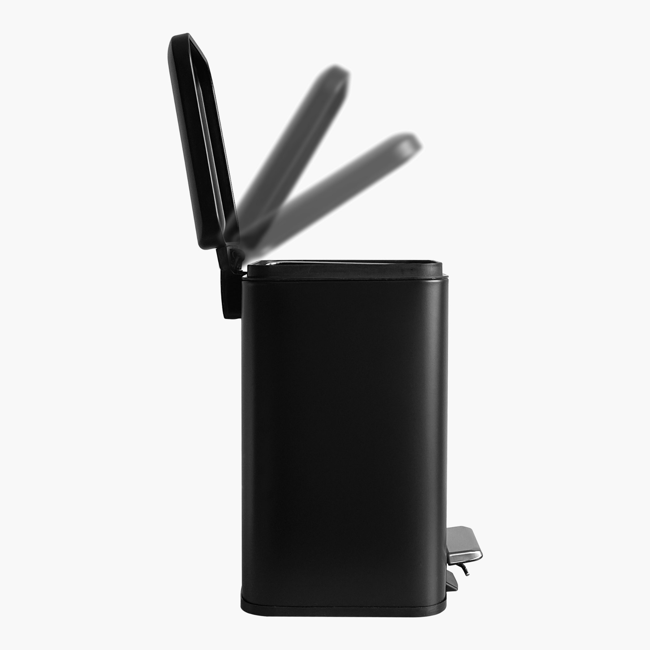 Ebony Stainless Steel Square Pedal Bin - 20 L-hbxhomeware-hbxbathroom-image-5