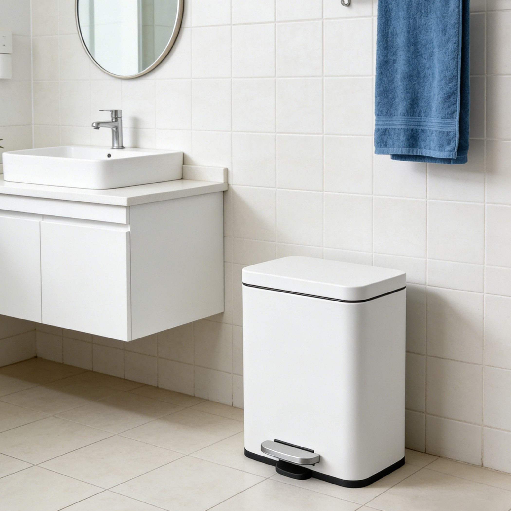 Morgen Rectangular Stainless Steel Pedal Bin - 5 L-hbxhomeware-hbxbathroom-image-1