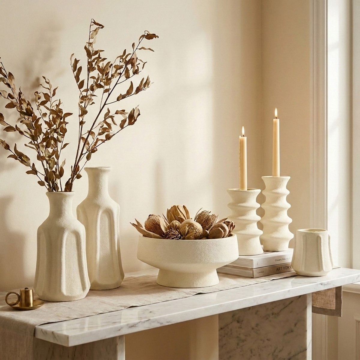 Umber Lavasa Renee Decorative Ceramic Vase - 16.5x16.5x31 cm-hbxbedroom-decorandaccessories-vases-image-4
