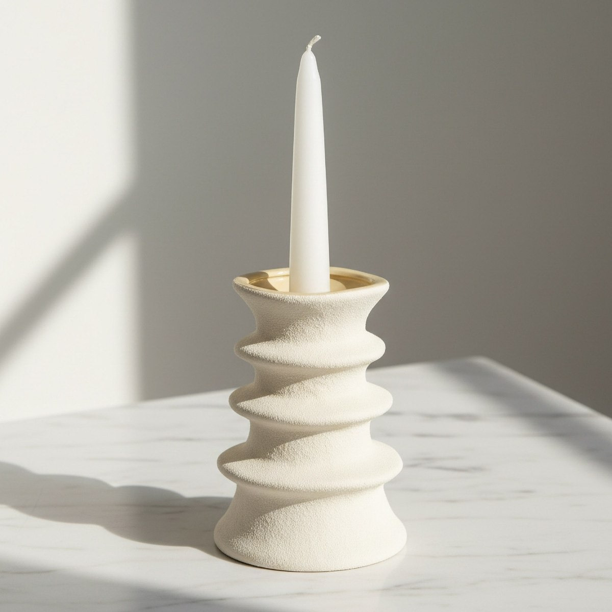 Umber Lavasa Renee Decorative Ceramic Candleholder - 18x18x25.3 cm-hbxlivingroom-decorandaccessories-candleholders-image-1