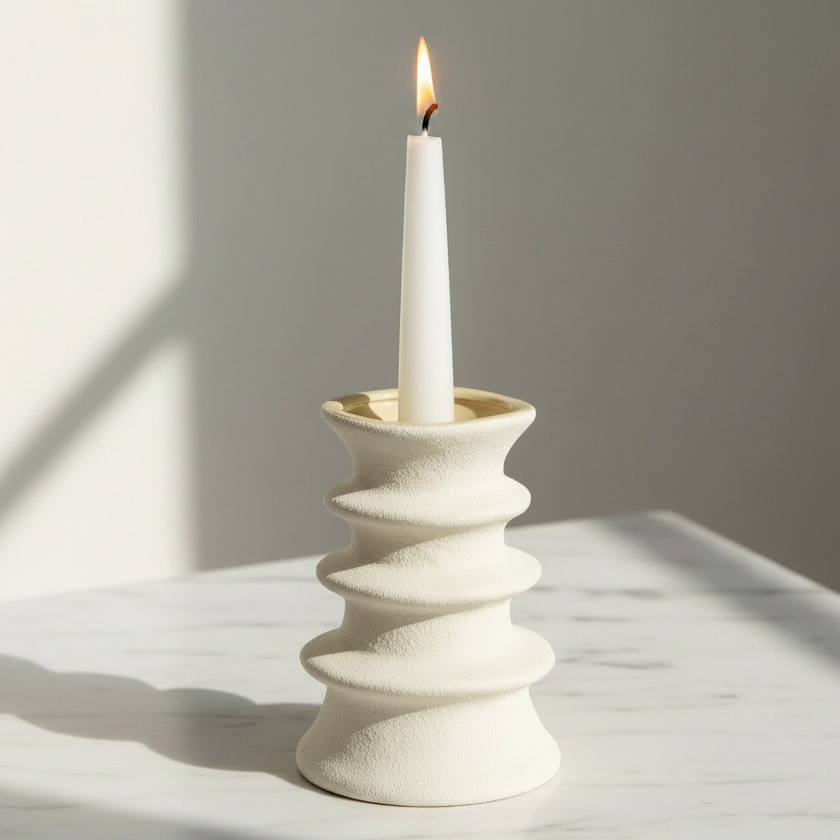 Umber Lavasa Renee Decorative Ceramic Candleholder - 18x18x25.3 cm-hbxlivingroom-decorandaccessories-candleholders-image-2