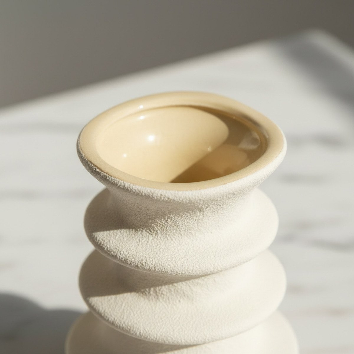 Umber Lavasa Renee Decorative Ceramic Candleholder - 18x18x25.3 cm-hbxlivingroom-decorandaccessories-candleholders-image-3